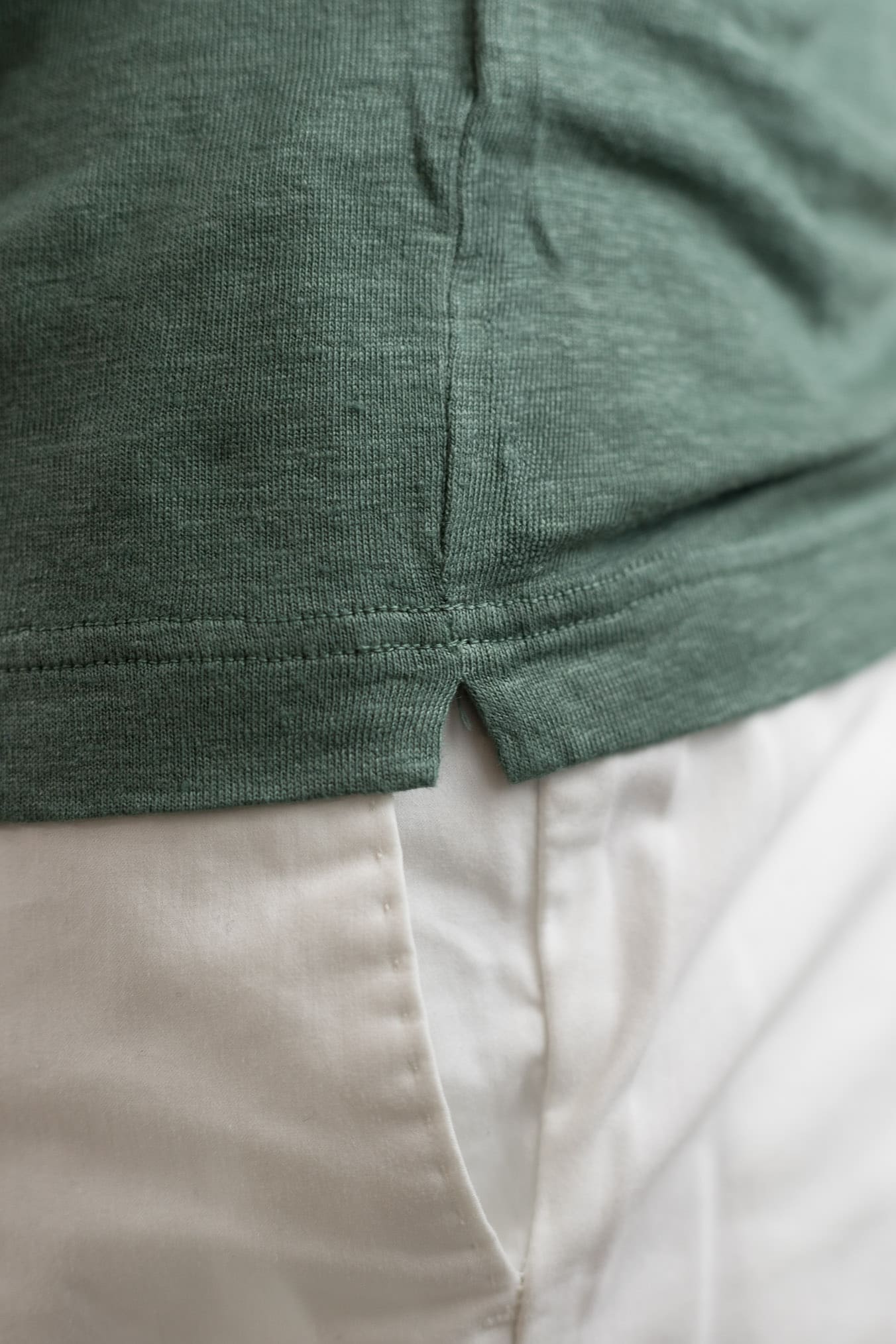 GUARINO T-Shirt Jersey Lino Verde Salvia