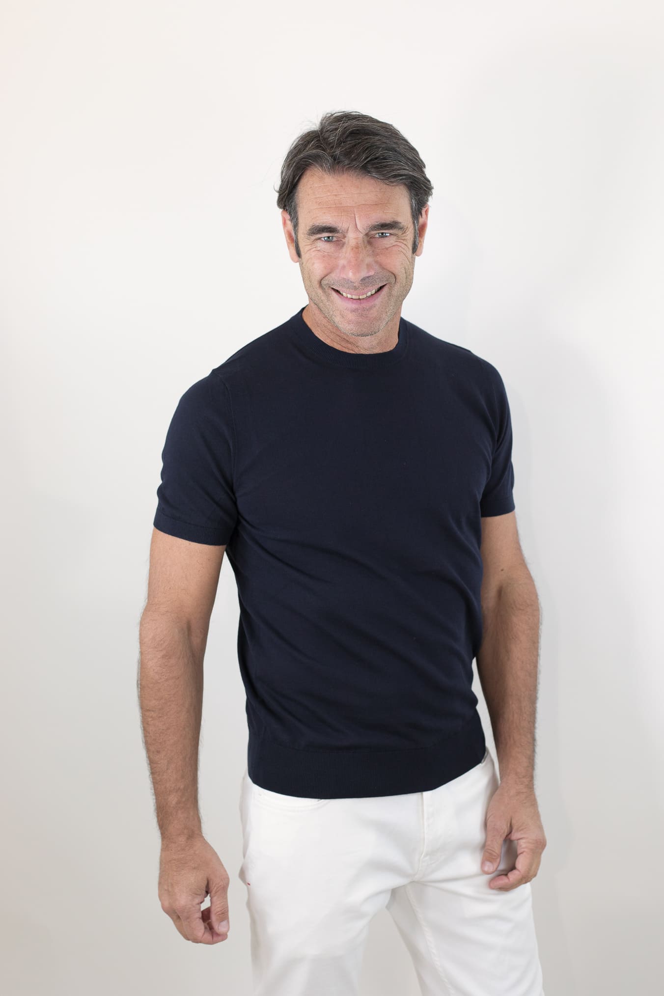 GUARINO Girocollo Maniche Corte Pima Cotton Blu Scuro