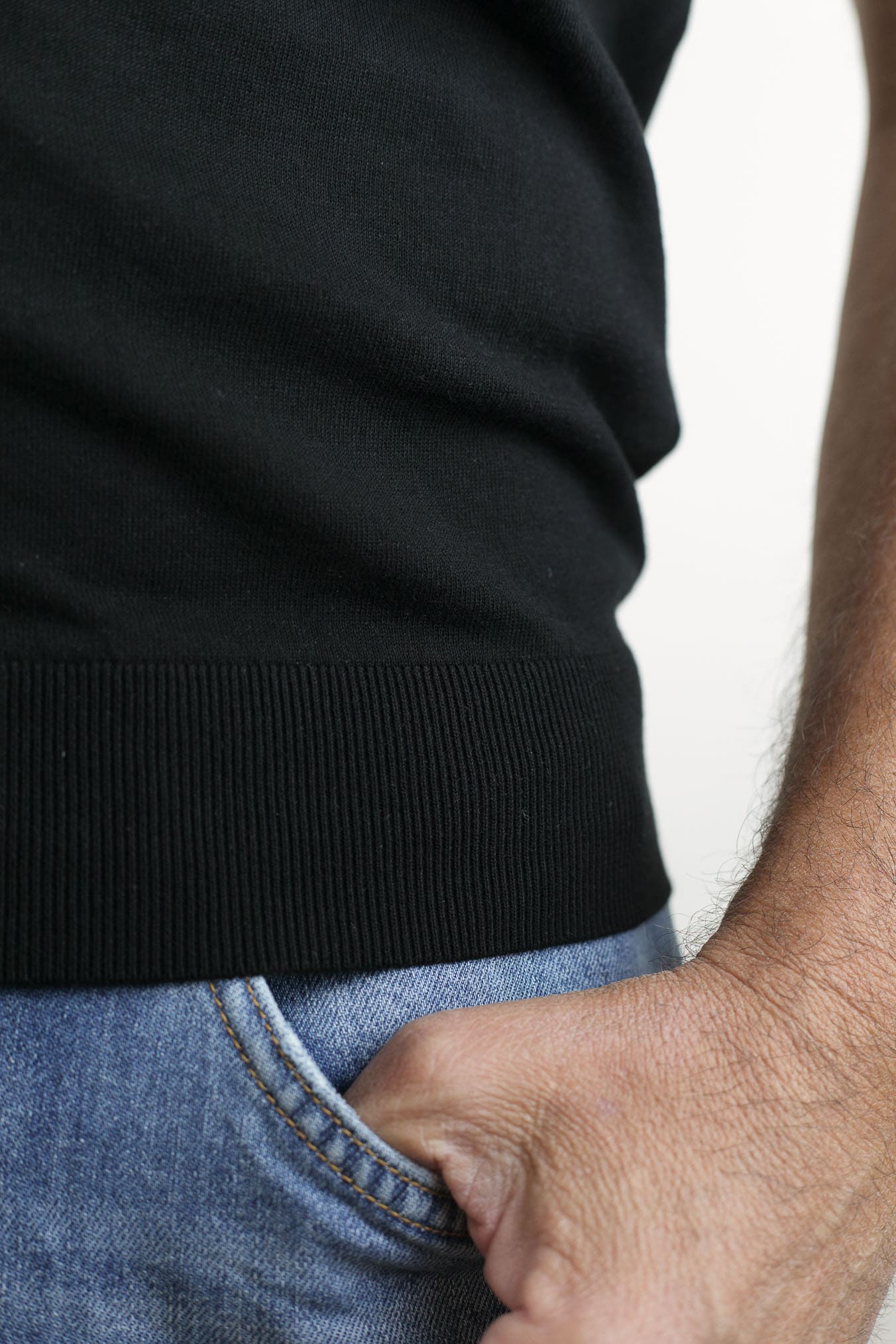 GUARINO Girocollo Maniche Corte Pima Cotton Nero