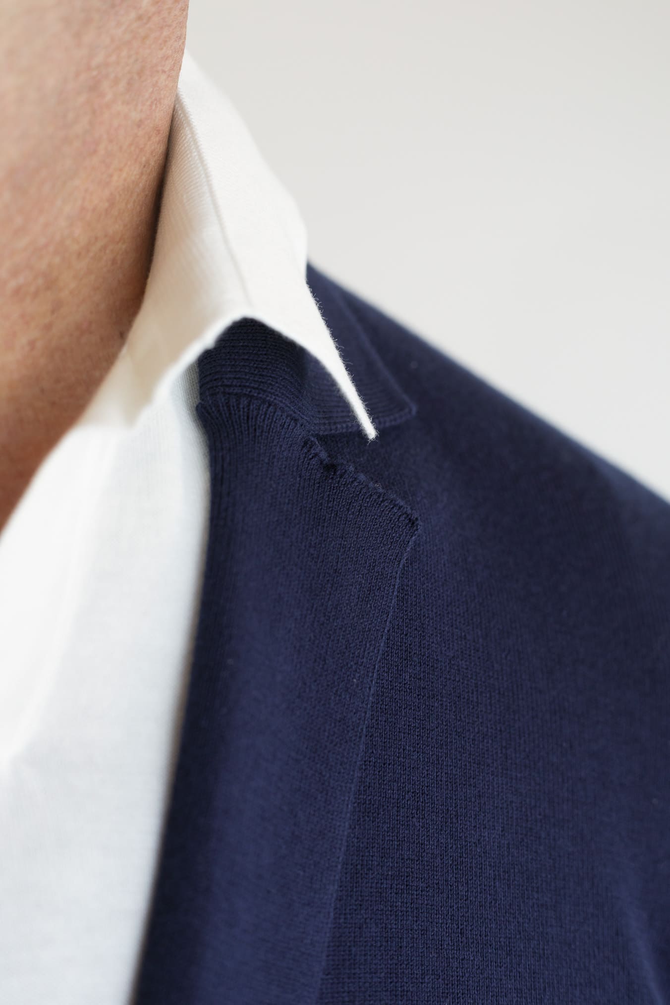 GUARINO Giacca Maglia Jersey Cotone Blu Navy