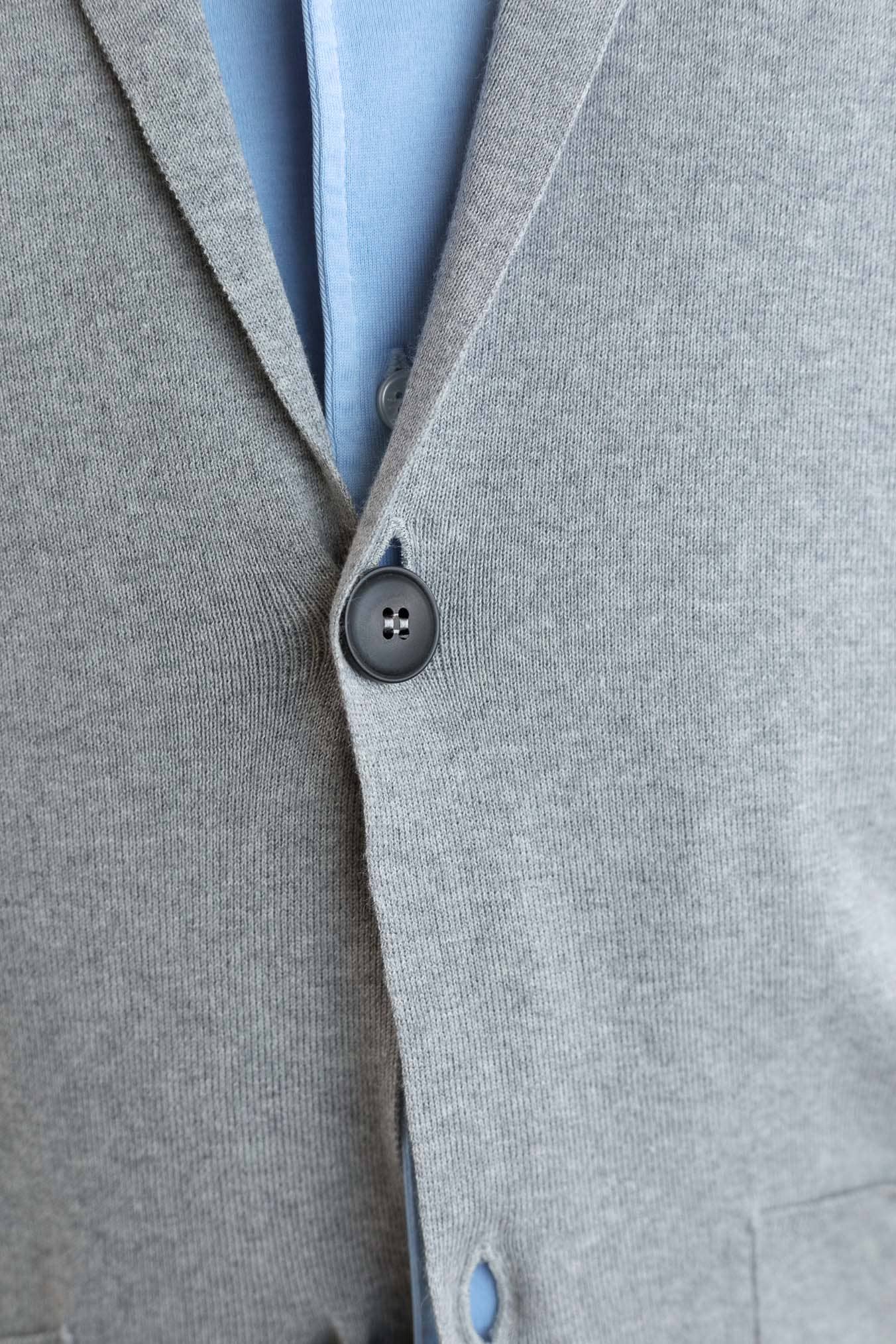 GUARINO Giacca Maglia Jersey Cotone Grigio Chiaro