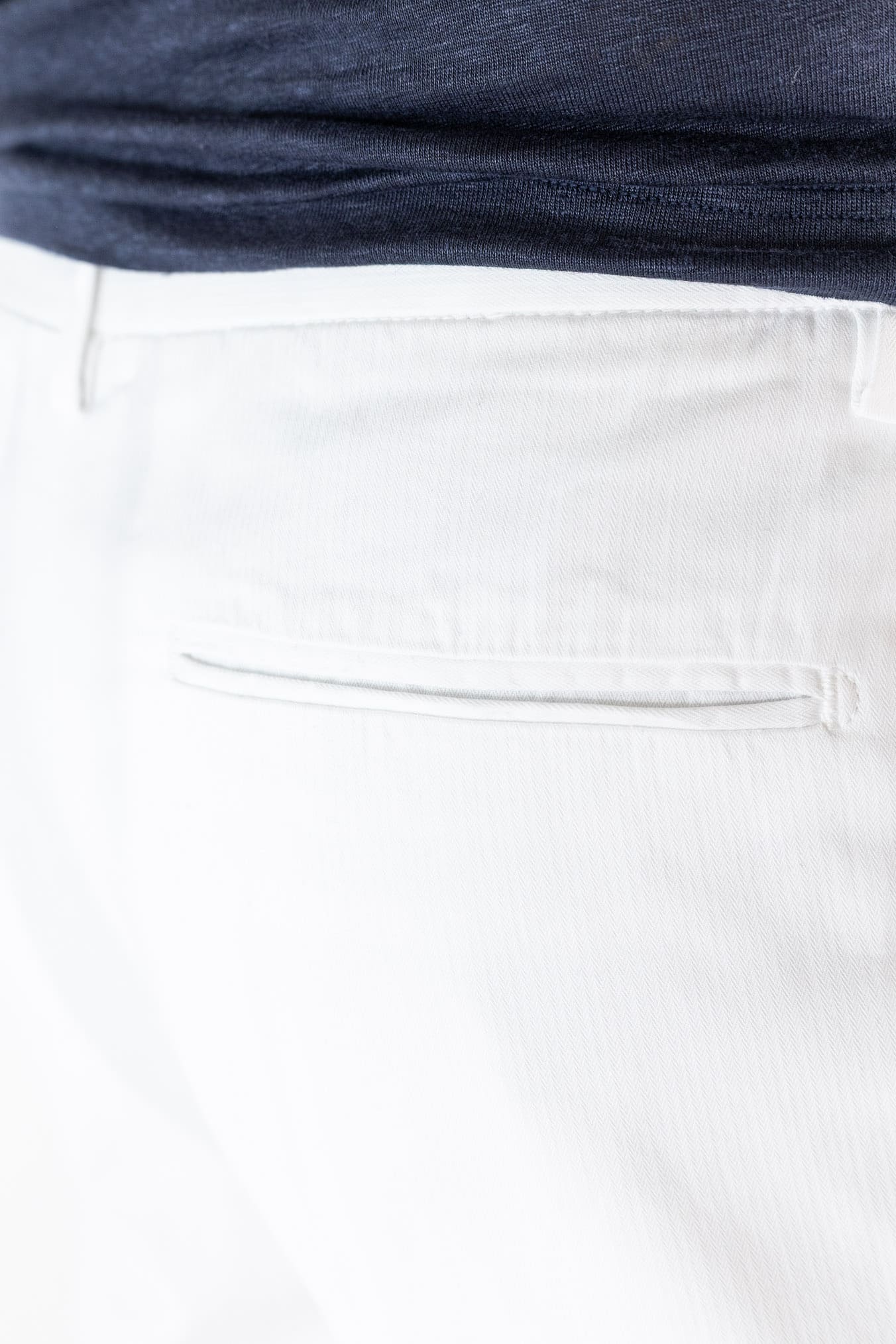 HINDUSTRIE Pantaloni Micro Spigato Cotone Bianco
