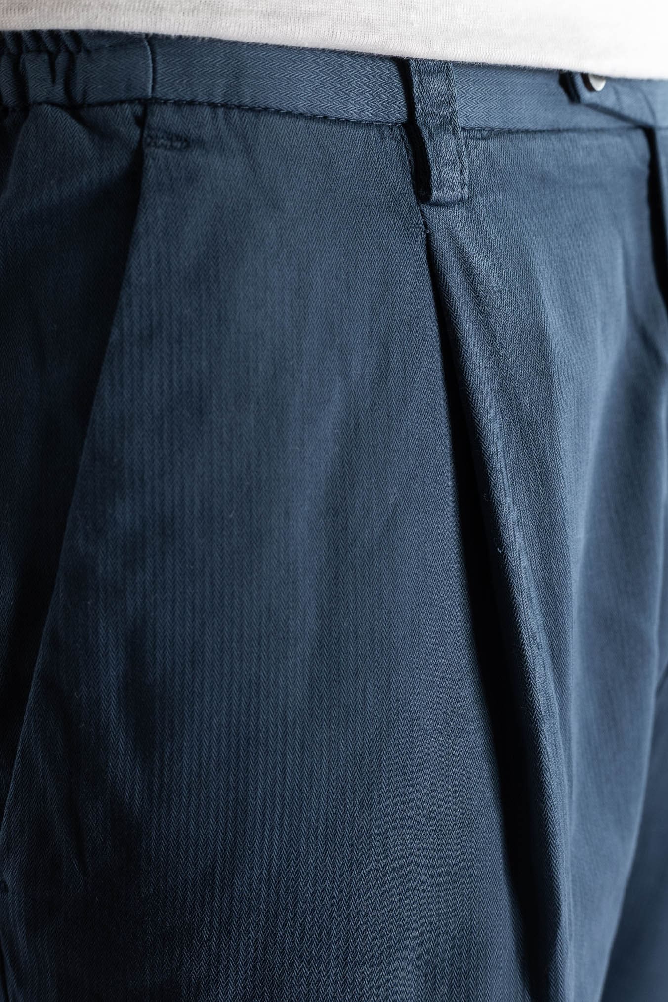HINDUSTRIE Pantaloni Micro Spigato Cotone Blu