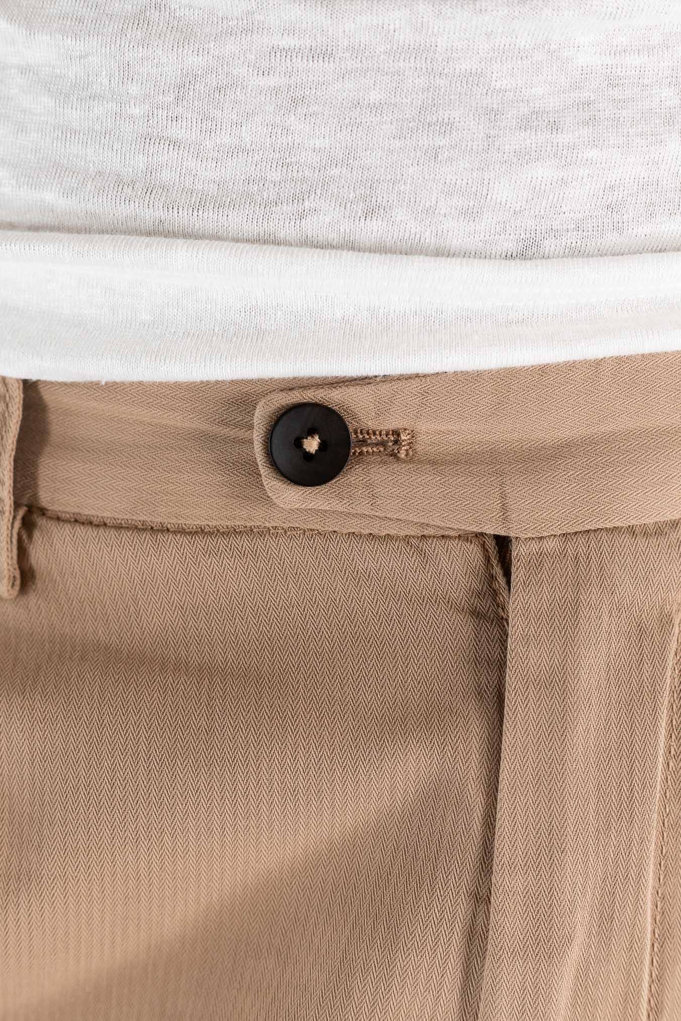 HINDUSTRIE Pantaloni Micro Spigato Cotone Biscotto