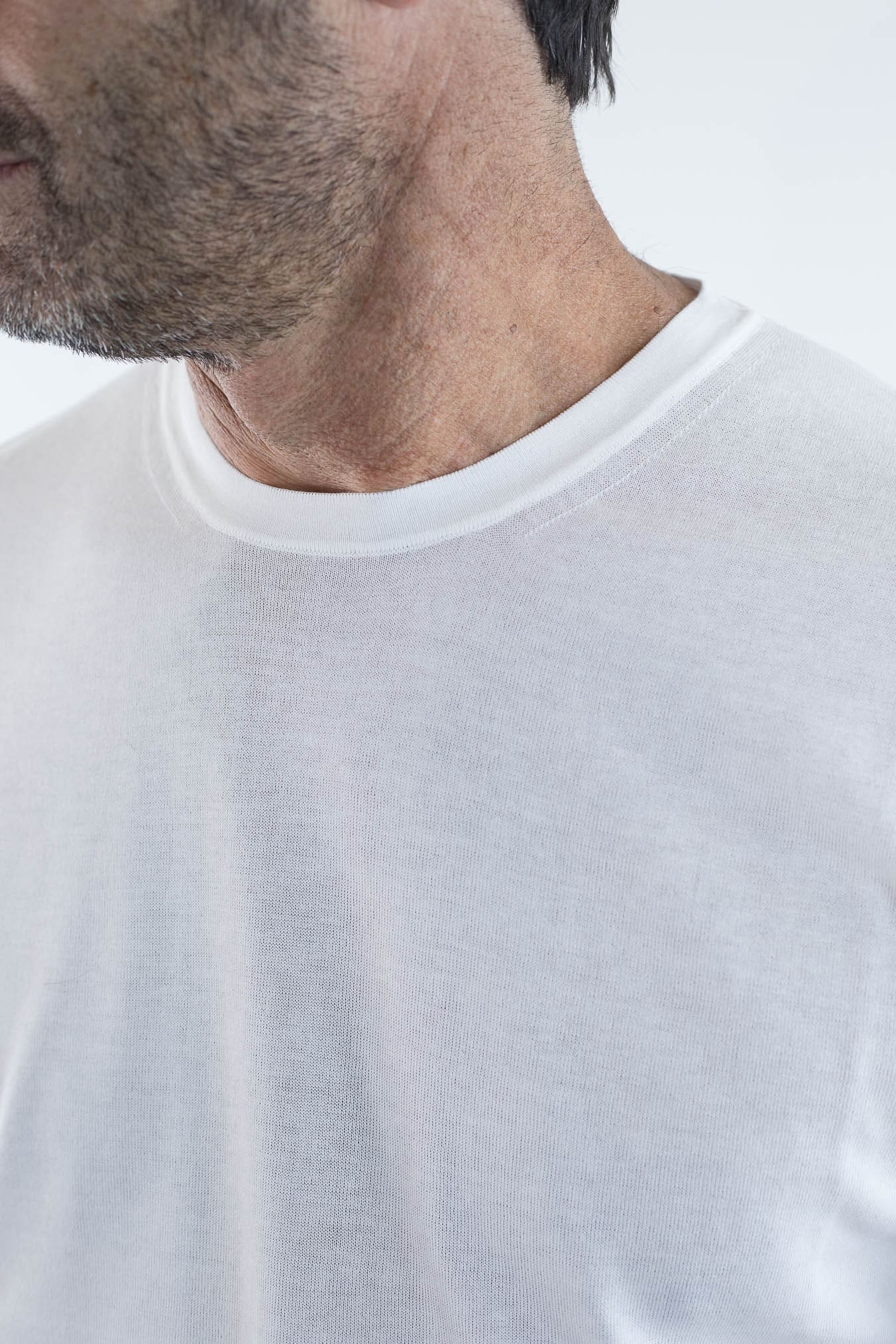 HINDUSTRIE T-Shirt Cotone Crepe Bianco