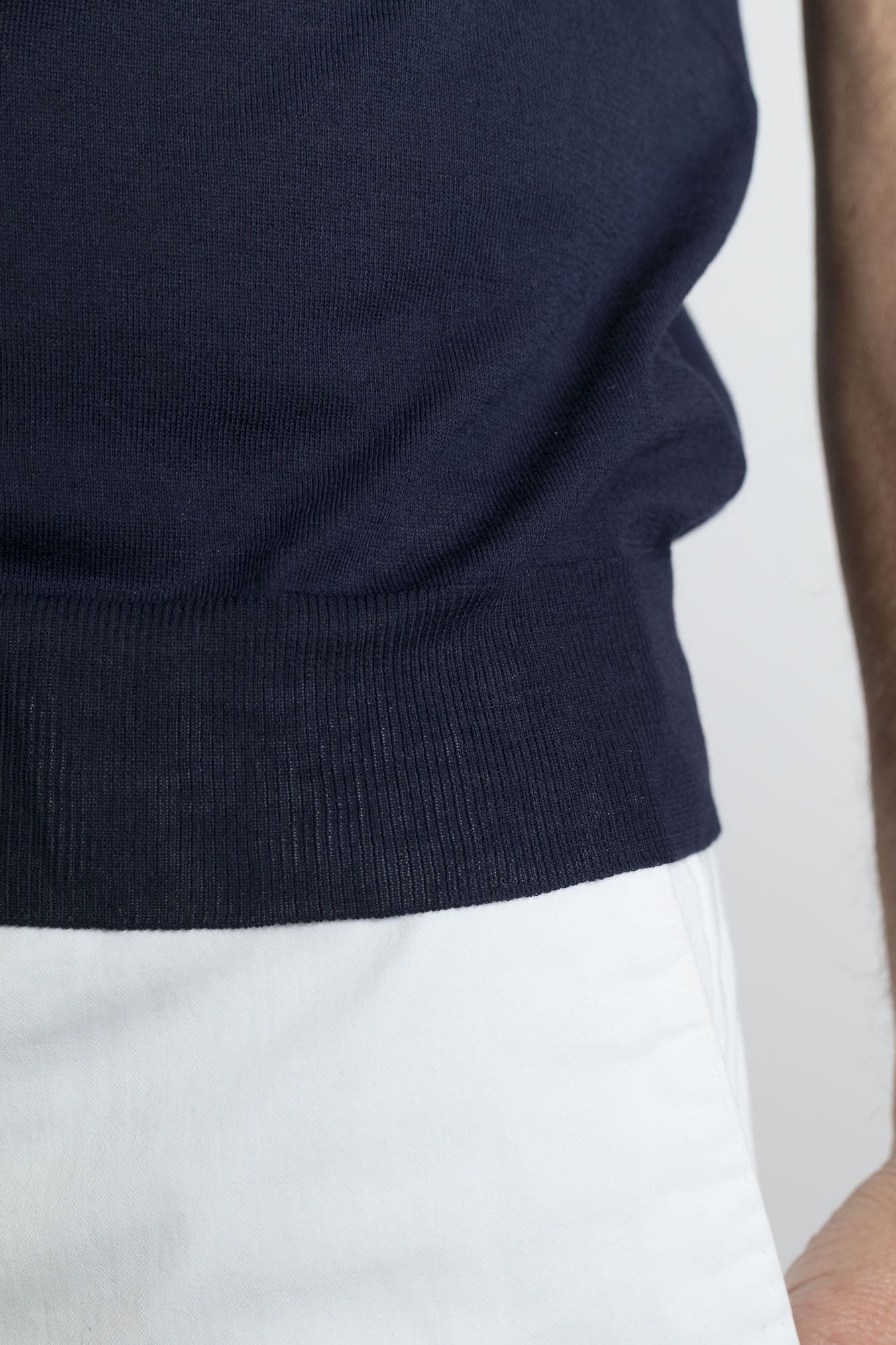 HINDUSTRIE Polo Cotone Crepe Blu Navy