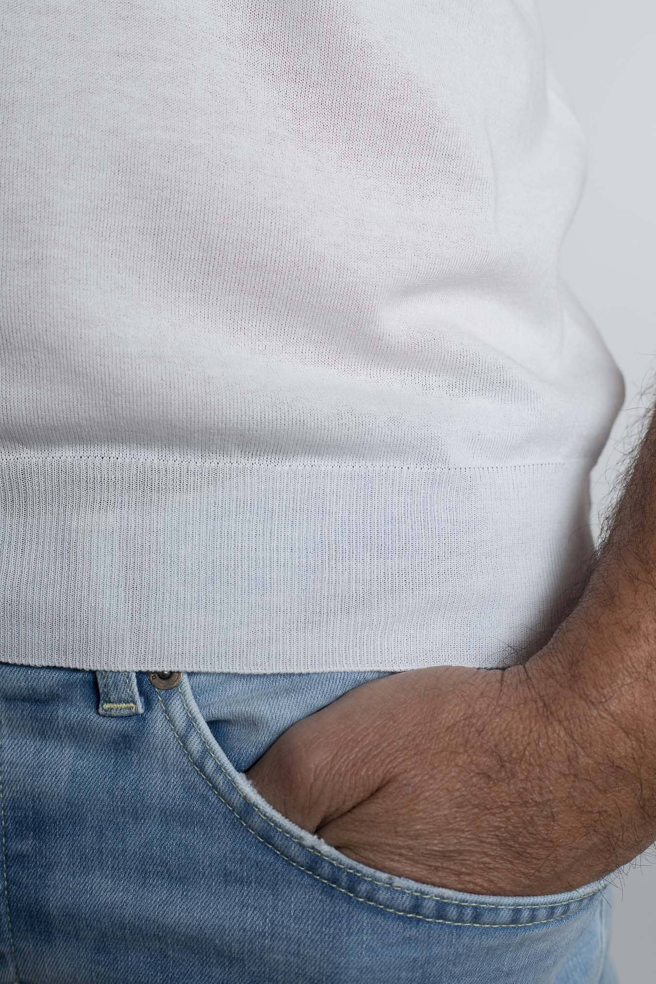 HINDUSTRIE Polo Cotone Crepe Bianco