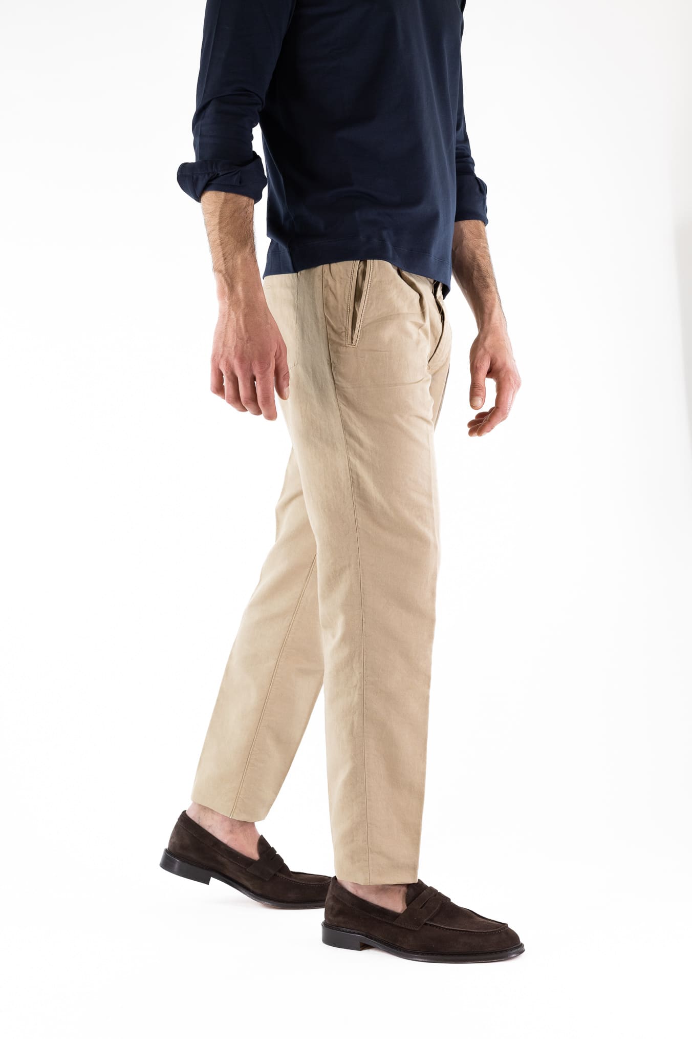 INCOTEX Pantaloni Sartoriali Lino Cotone Beige