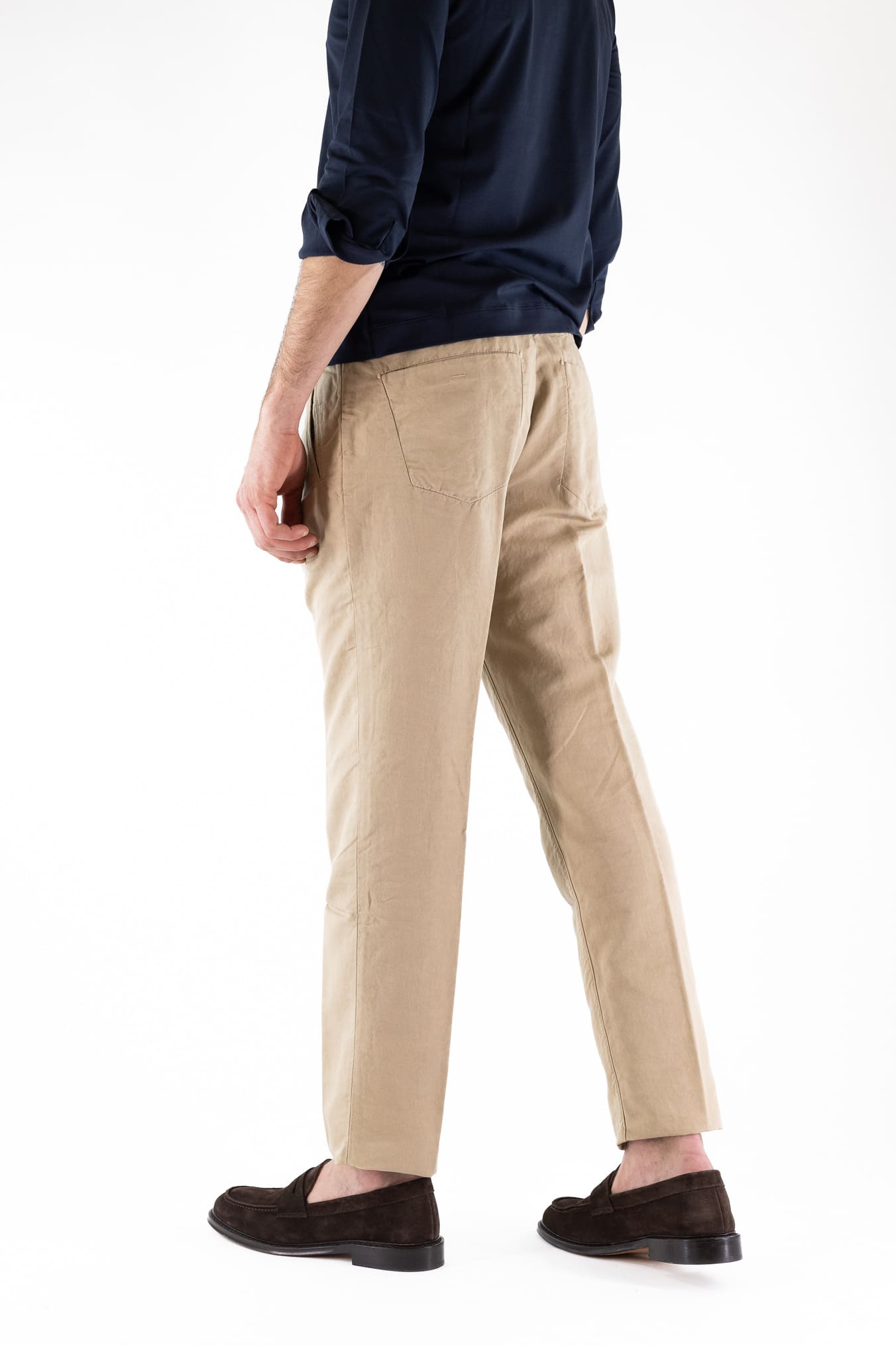INCOTEX Pantaloni Sartoriali Lino Cotone Beige