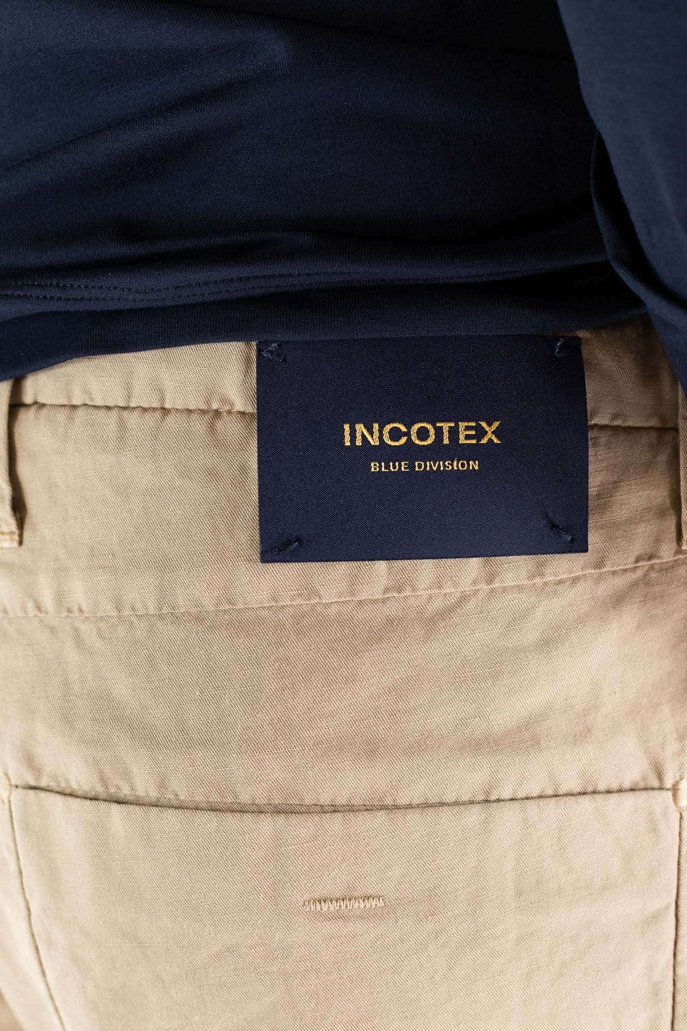 INCOTEX Pantaloni Sartoriali Lino Cotone Beige
