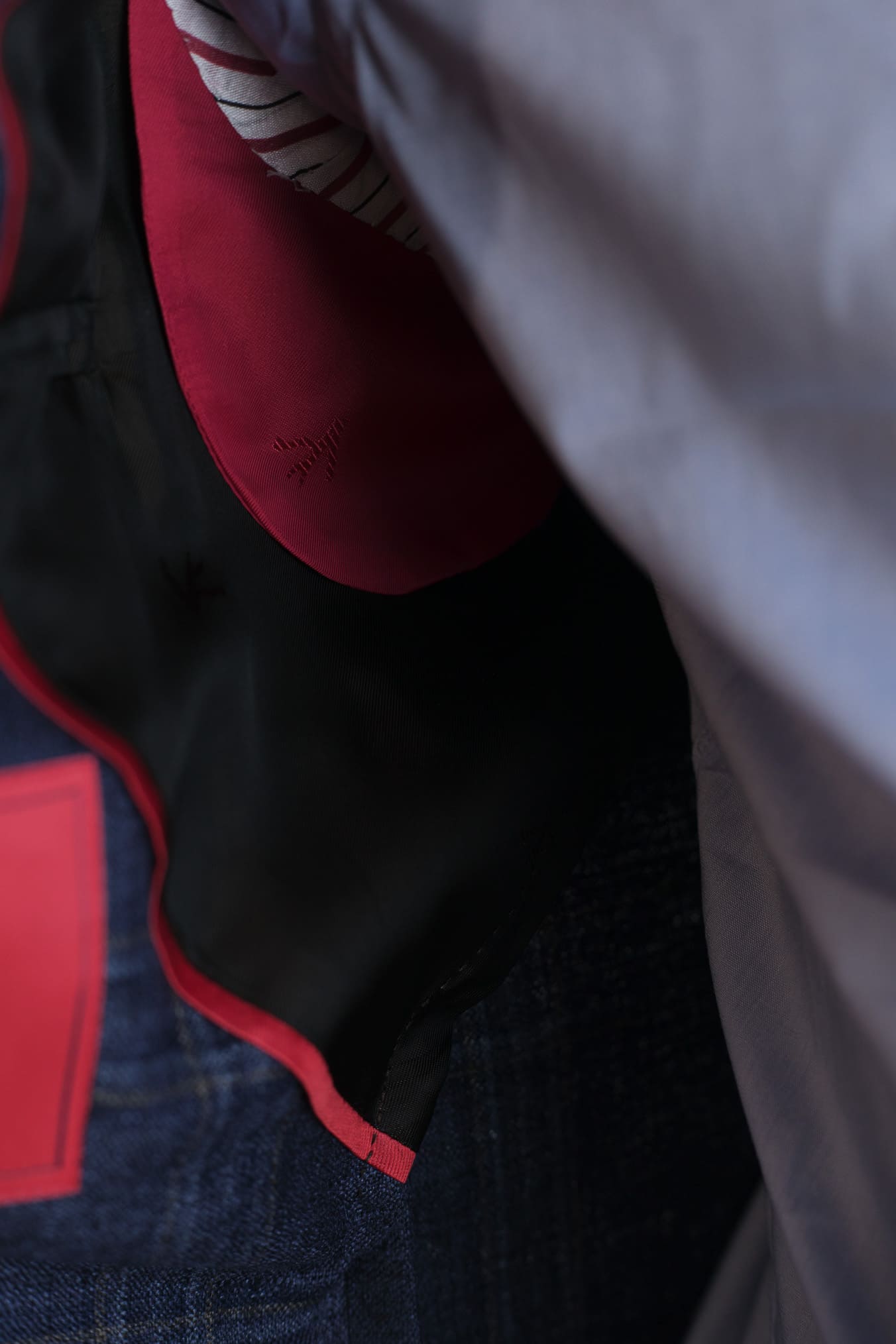 ISAIA Giacca Check Blu Seta e Cashmere