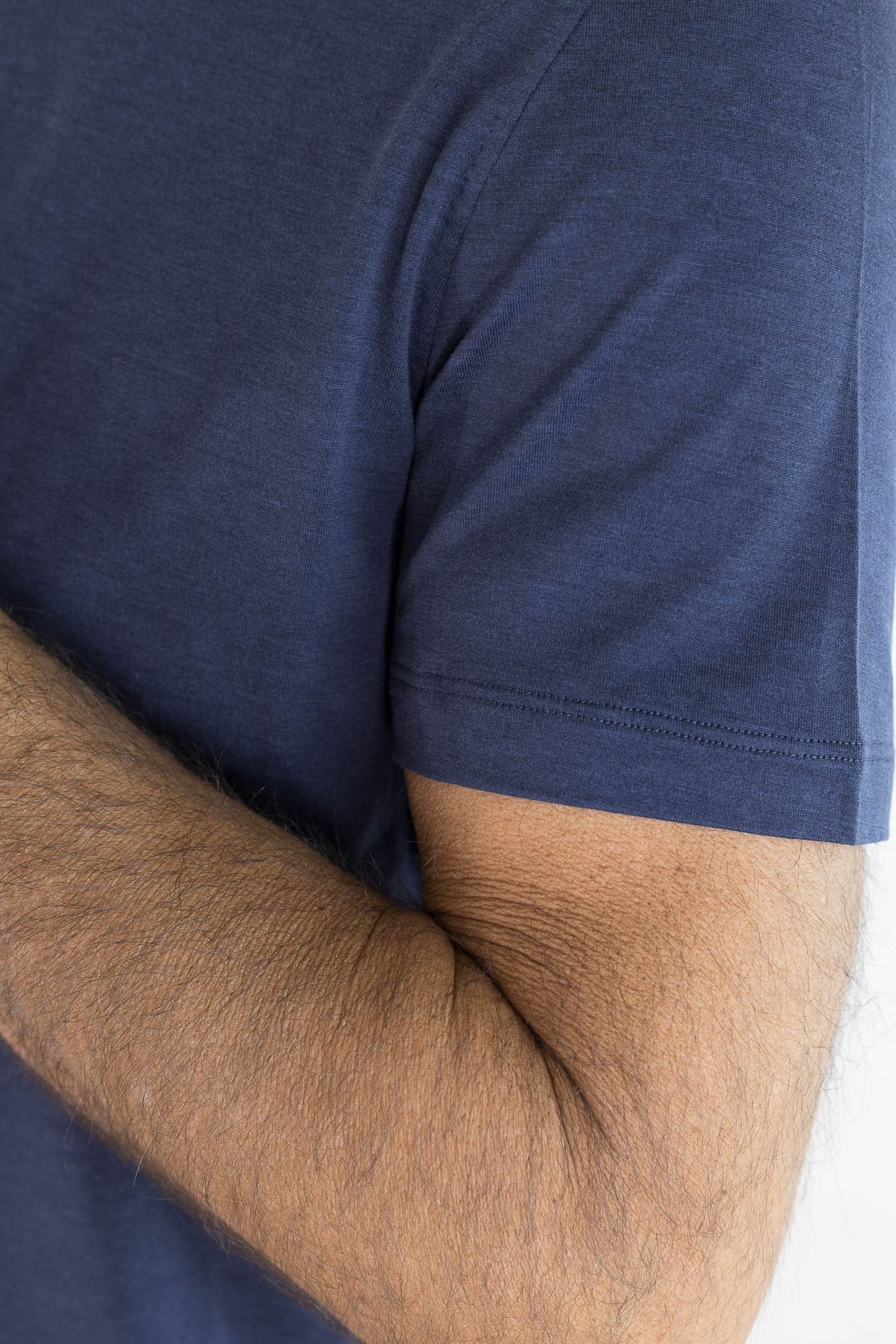 ISAIA T-Shirt Seta e Cotone Blu