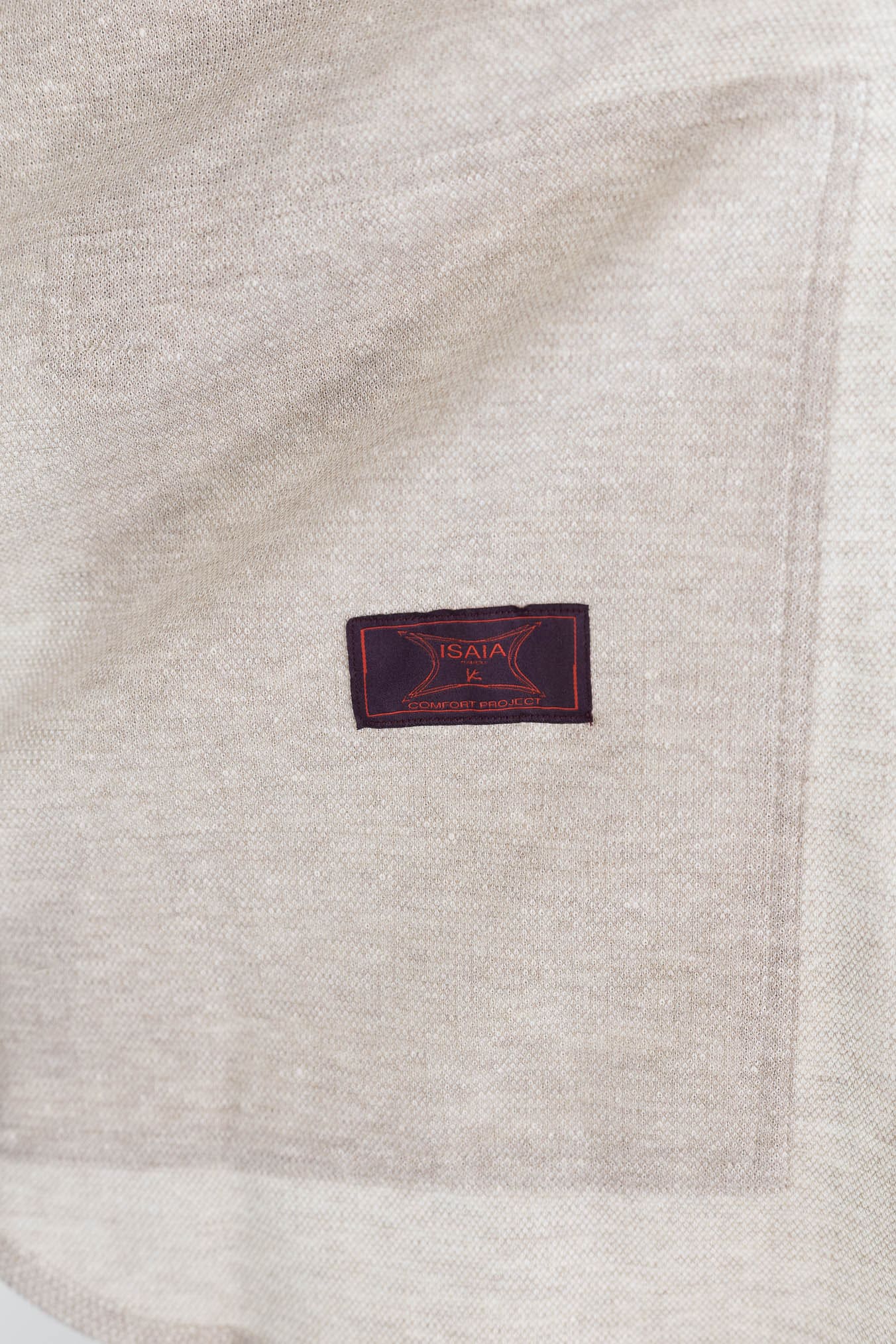 ISAIA Overshirt Lino Cotone Beige Mélange