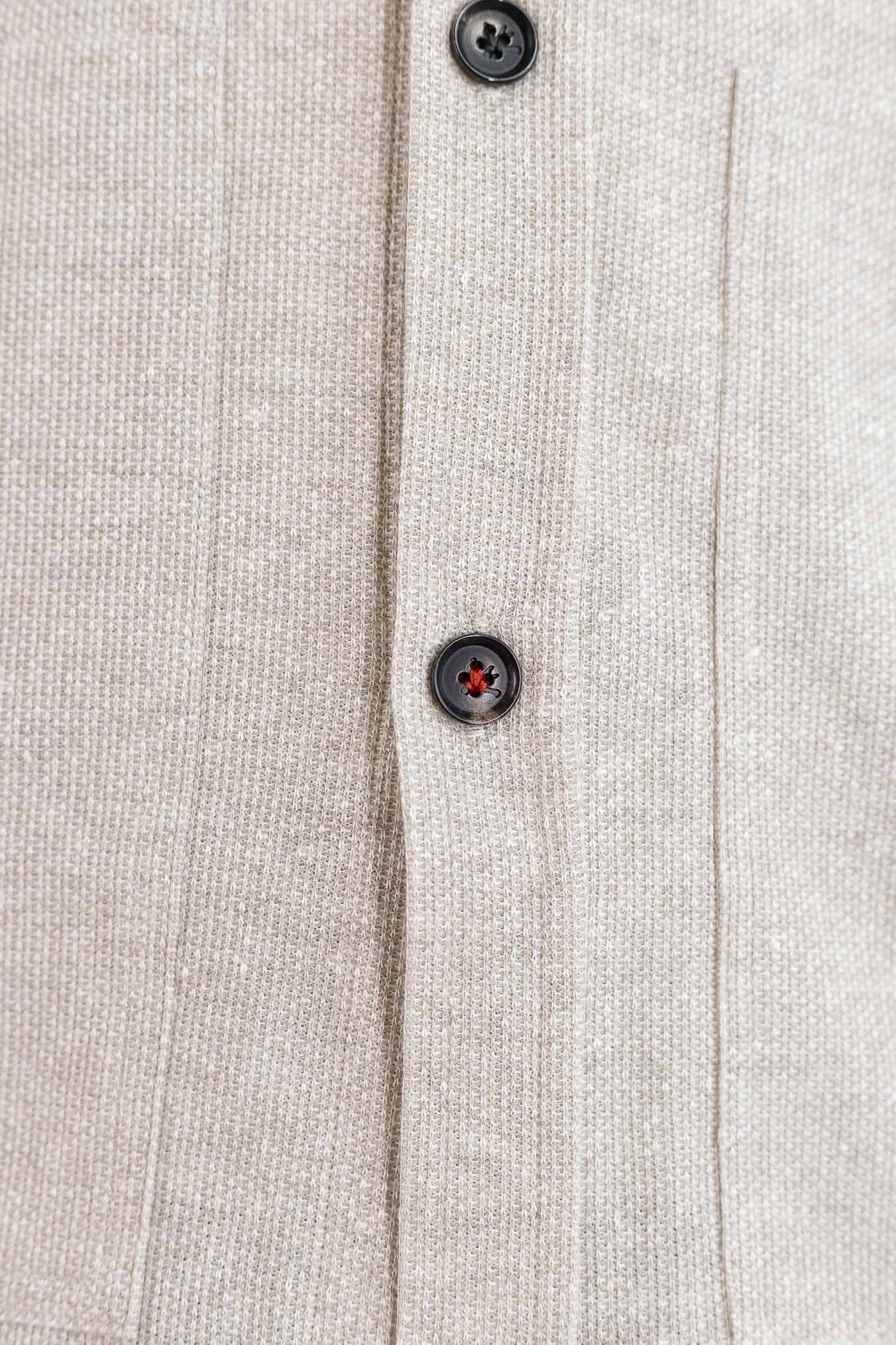 ISAIA Overshirt Lino Cotone Beige Mélange