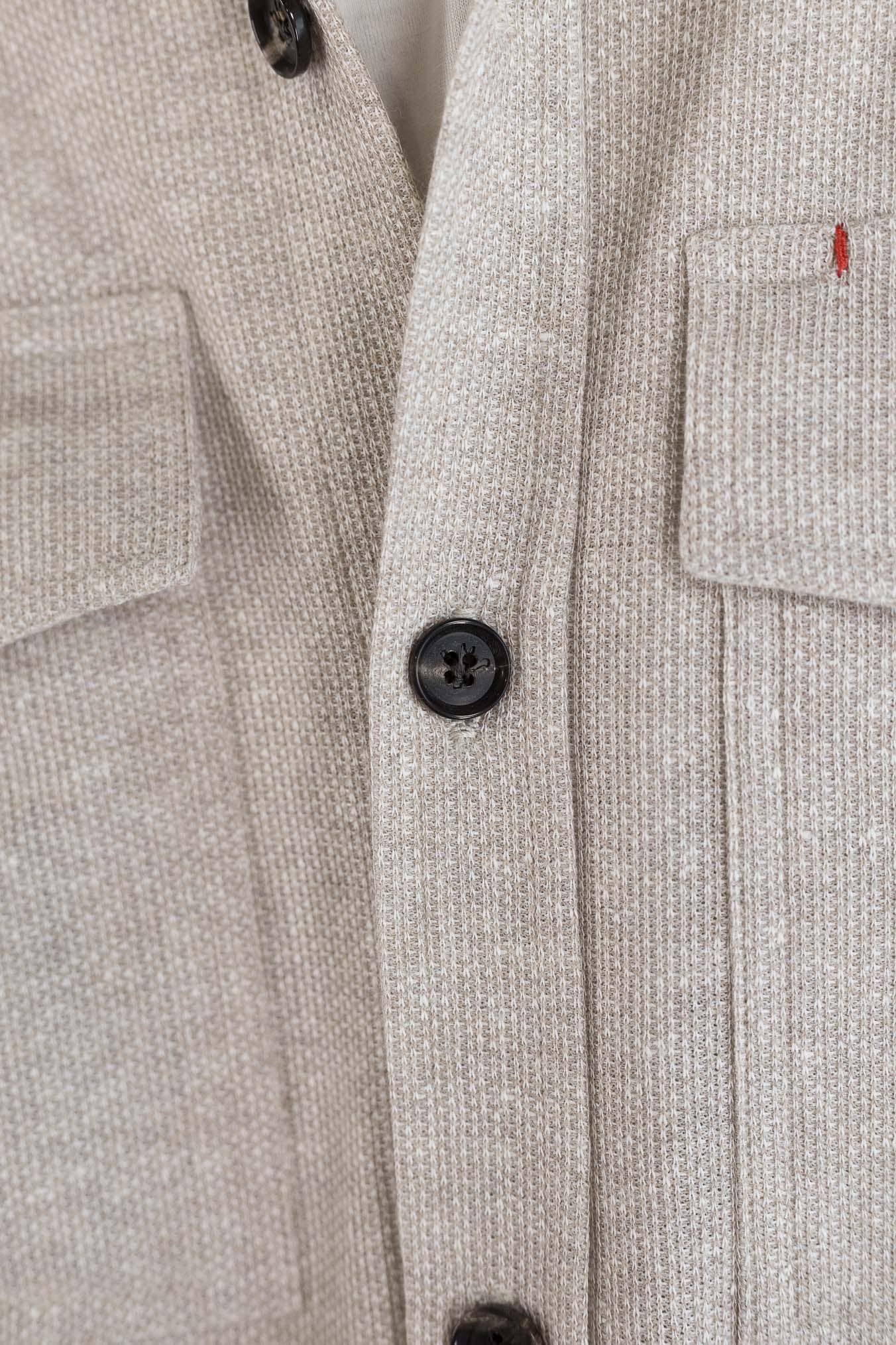 ISAIA Overshirt Lino Cotone Beige Mélange