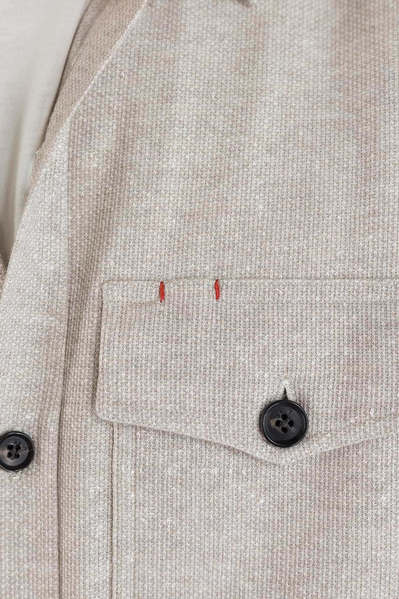 ISAIA Overshirt Lino Cotone Beige Mélange