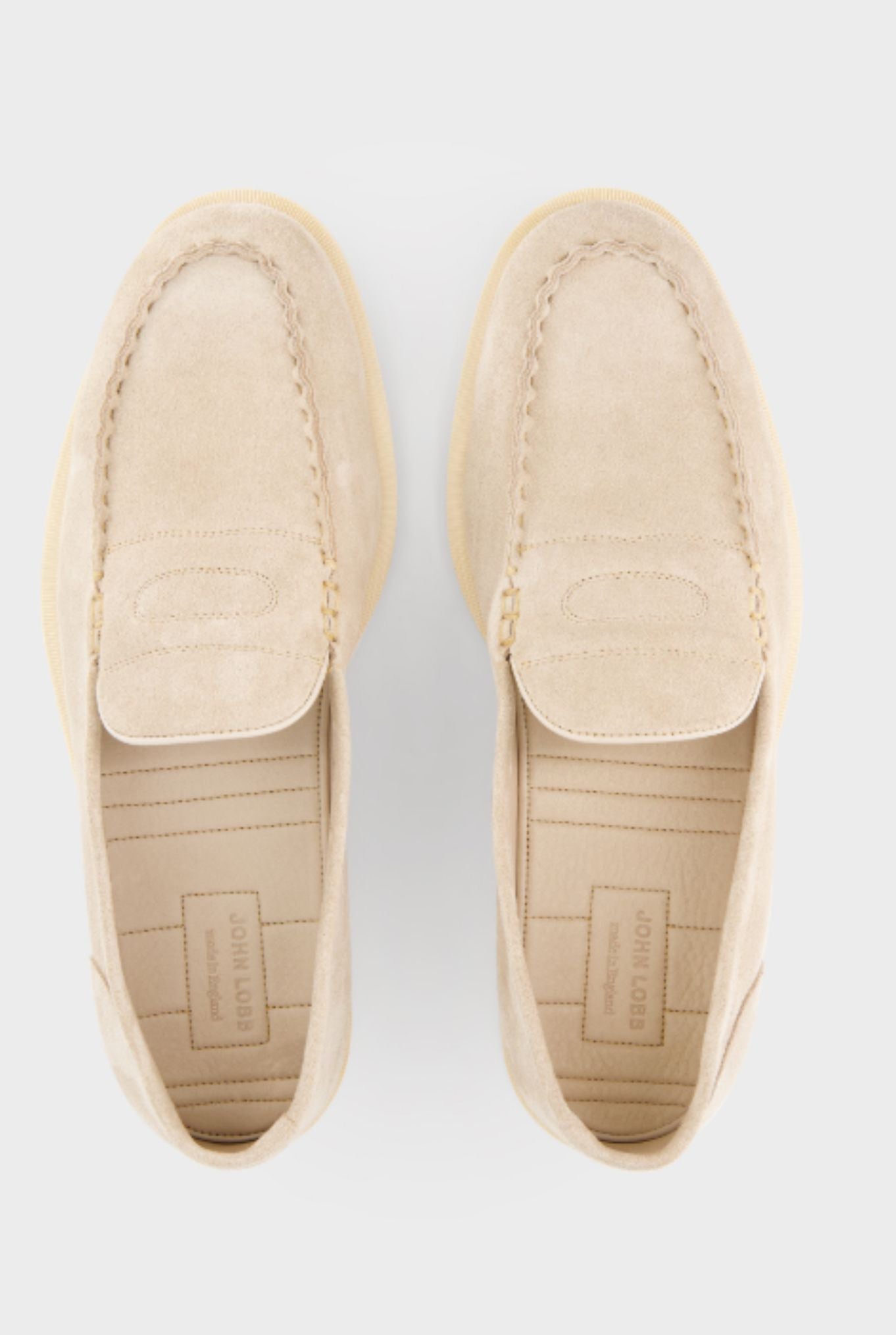 JOHN LOBB Mocassino "Pace" Suede Beige Chiaro