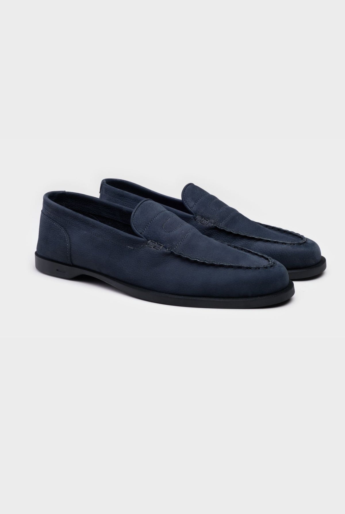 Mocassino "Pace" Nabuk Blu Martellata JOHN LOBB