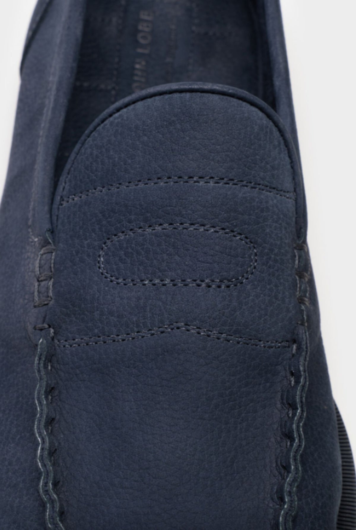 Mocassino "Pace" Nabuk Blu Martellata JOHN LOBB