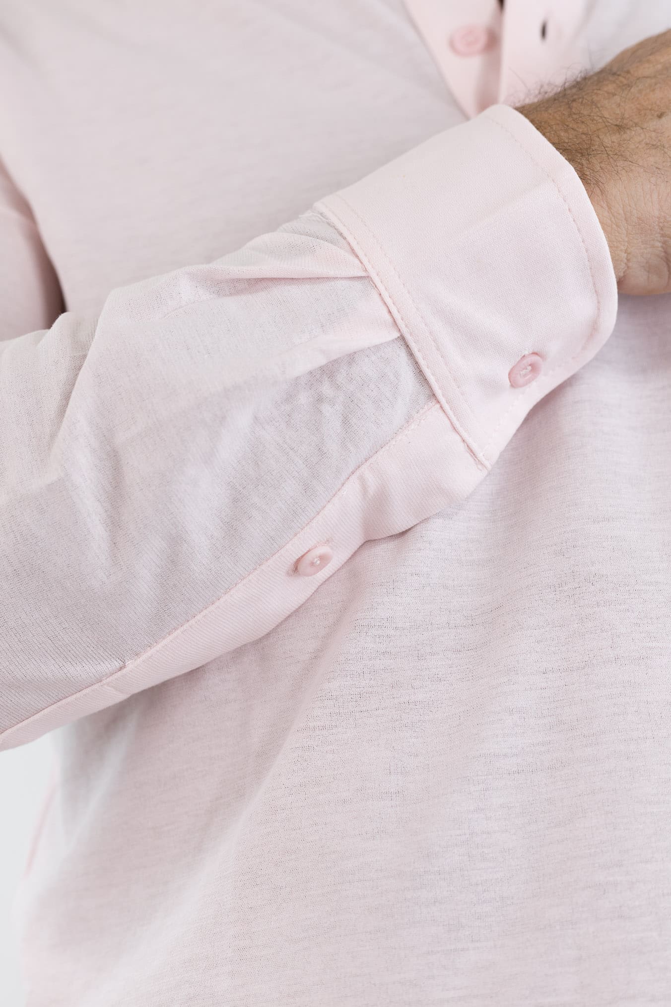 KIRED Polo Maniche Lunghe Cotone Crêpe Rosa