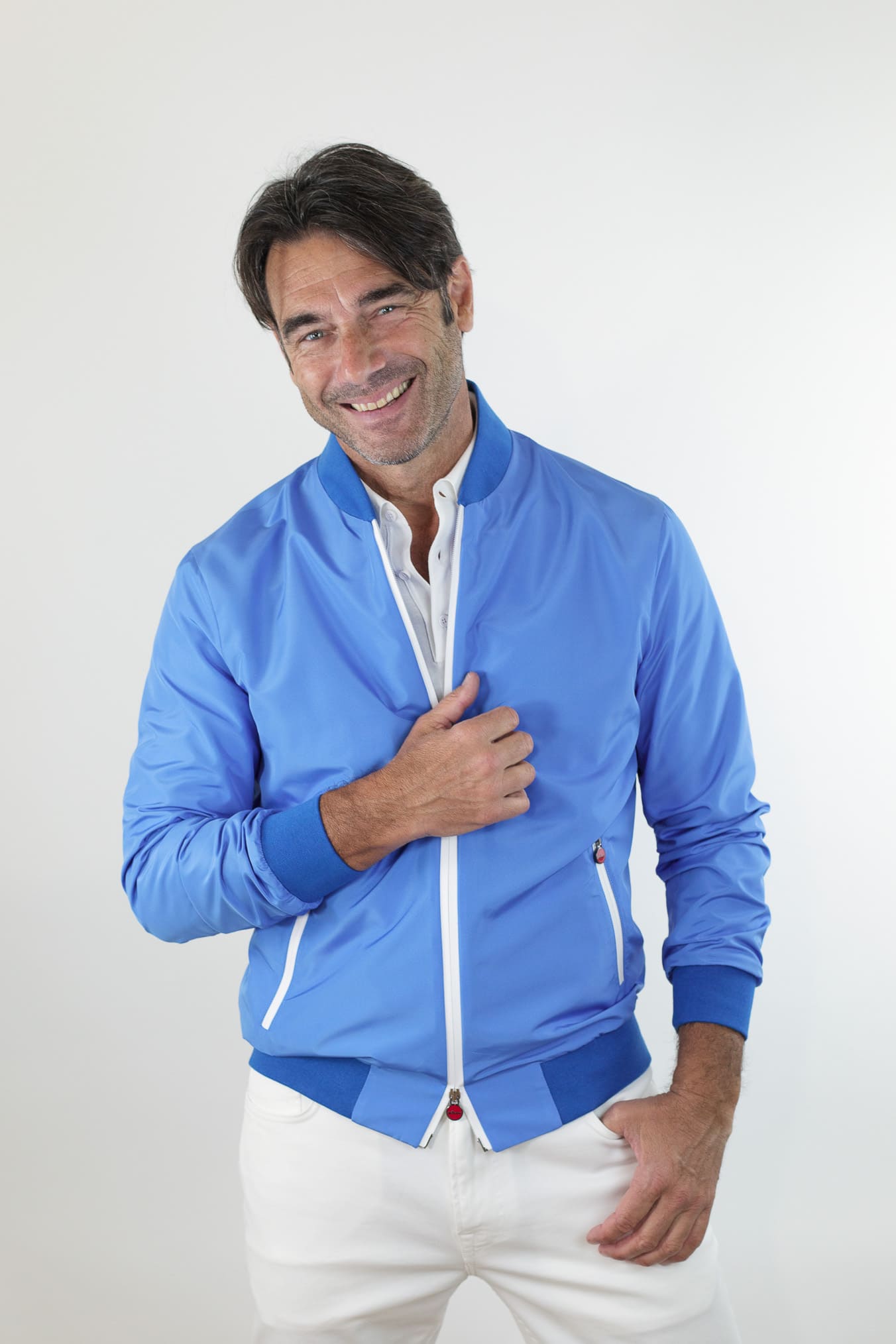 KITON Bomber Superlight Azzurro