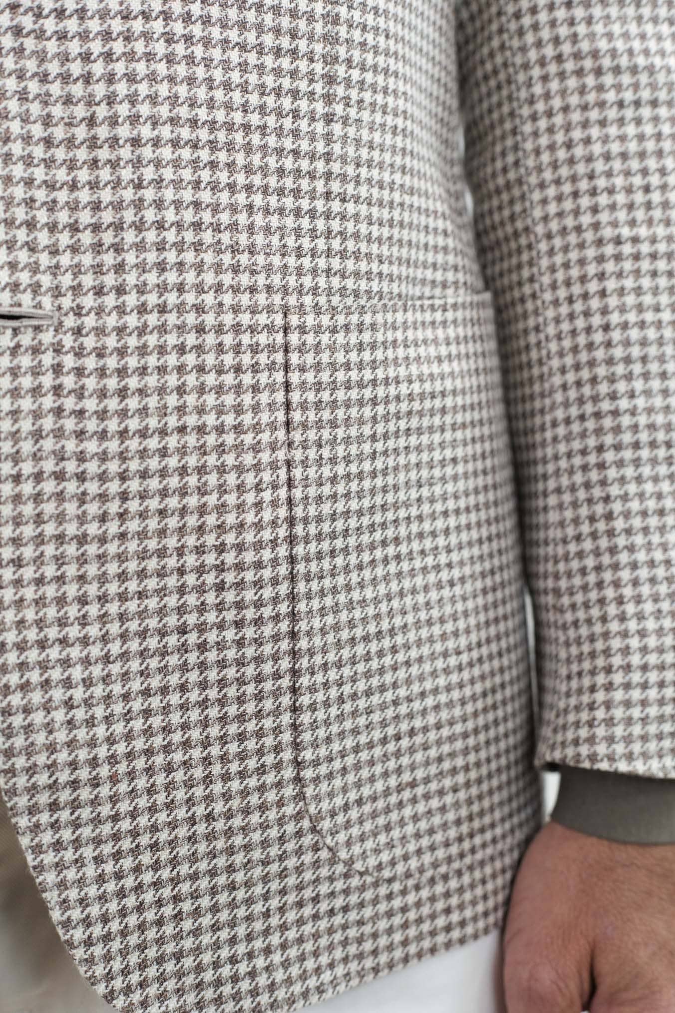 KITON Giacca Pied de Poule Lino Seta Cotone