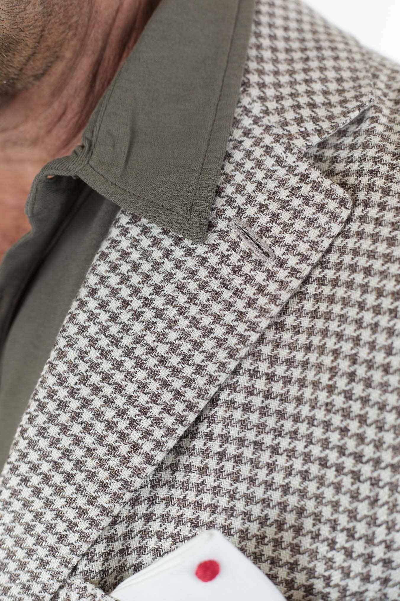 KITON Giacca Pied de Poule Lino Seta Cotone