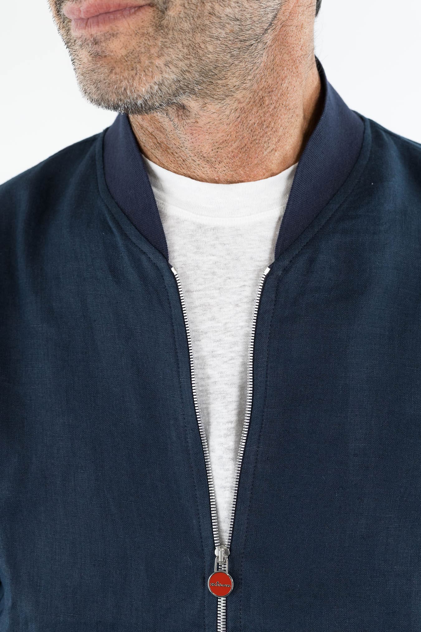 KITON Bomber Superlight Lino Blu Navy