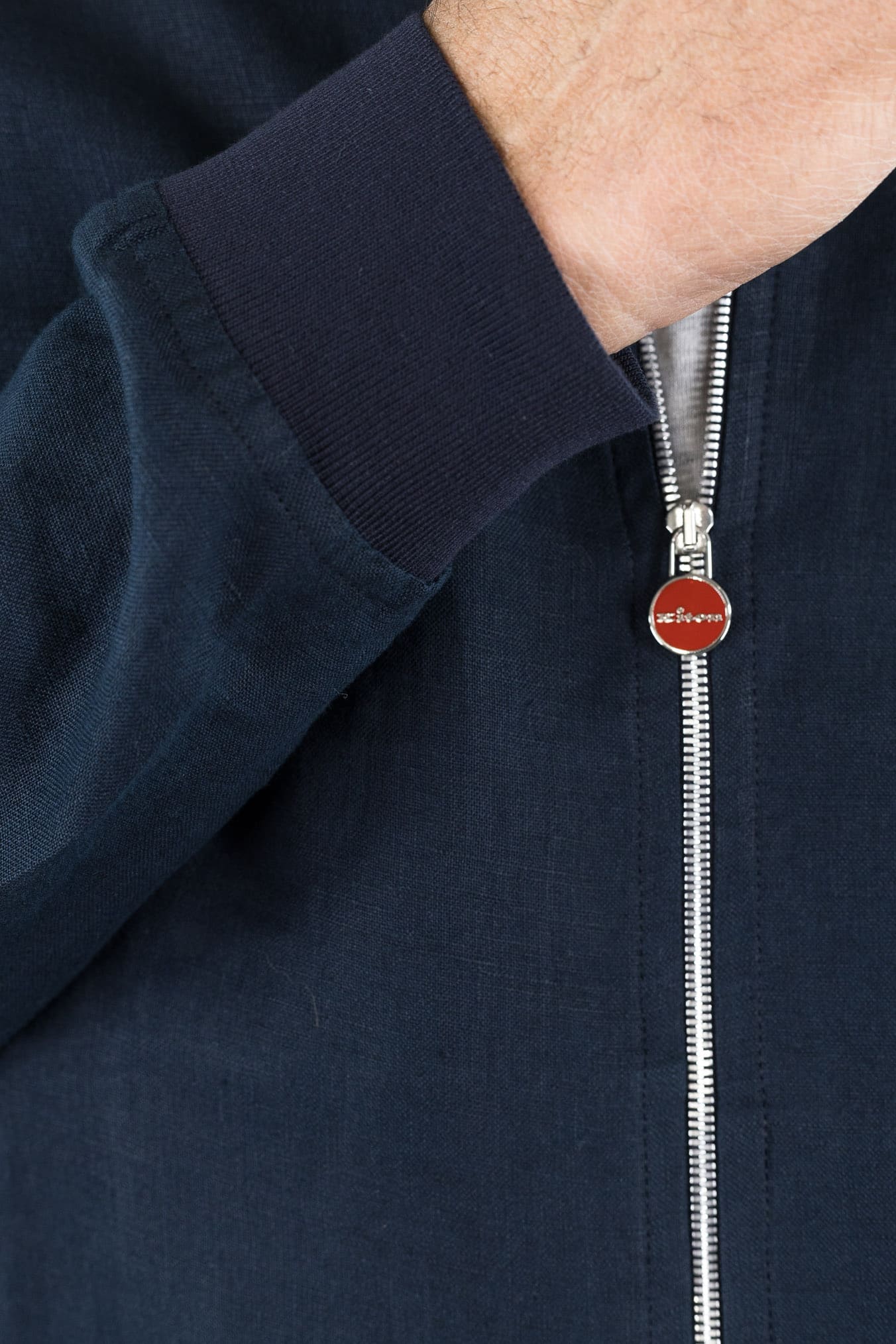 KITON Bomber Superlight Lino Blu Navy