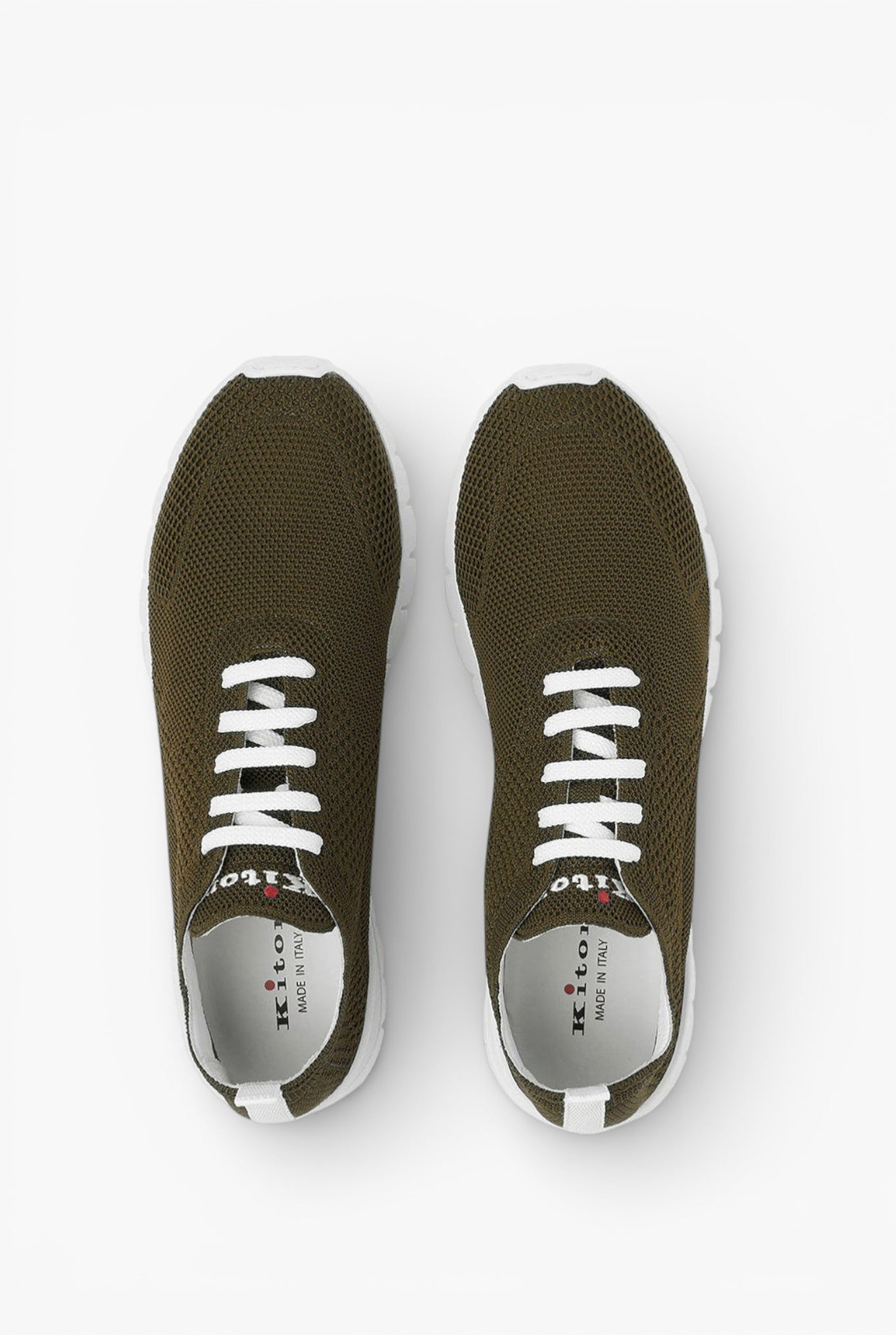 KITON Sneaker "Fit" in Maglia Verde Militare