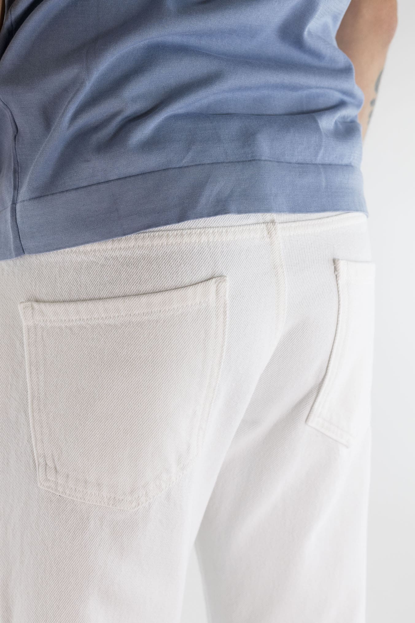 LUCIANO BARBERA Jeans Denim Bianco Regular Fit