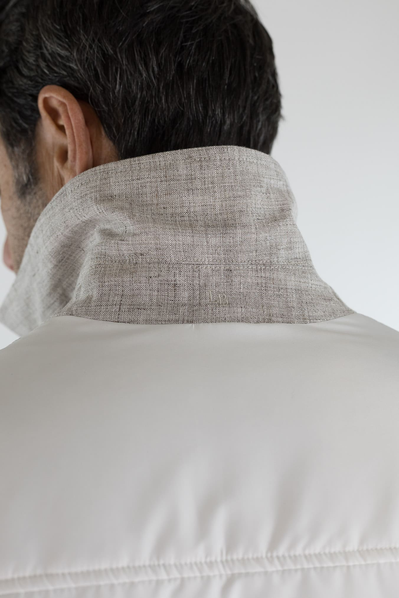 LUCIANO BARBERA Overshirt Reversibile Lino Cashmere Poliestere Bicolore