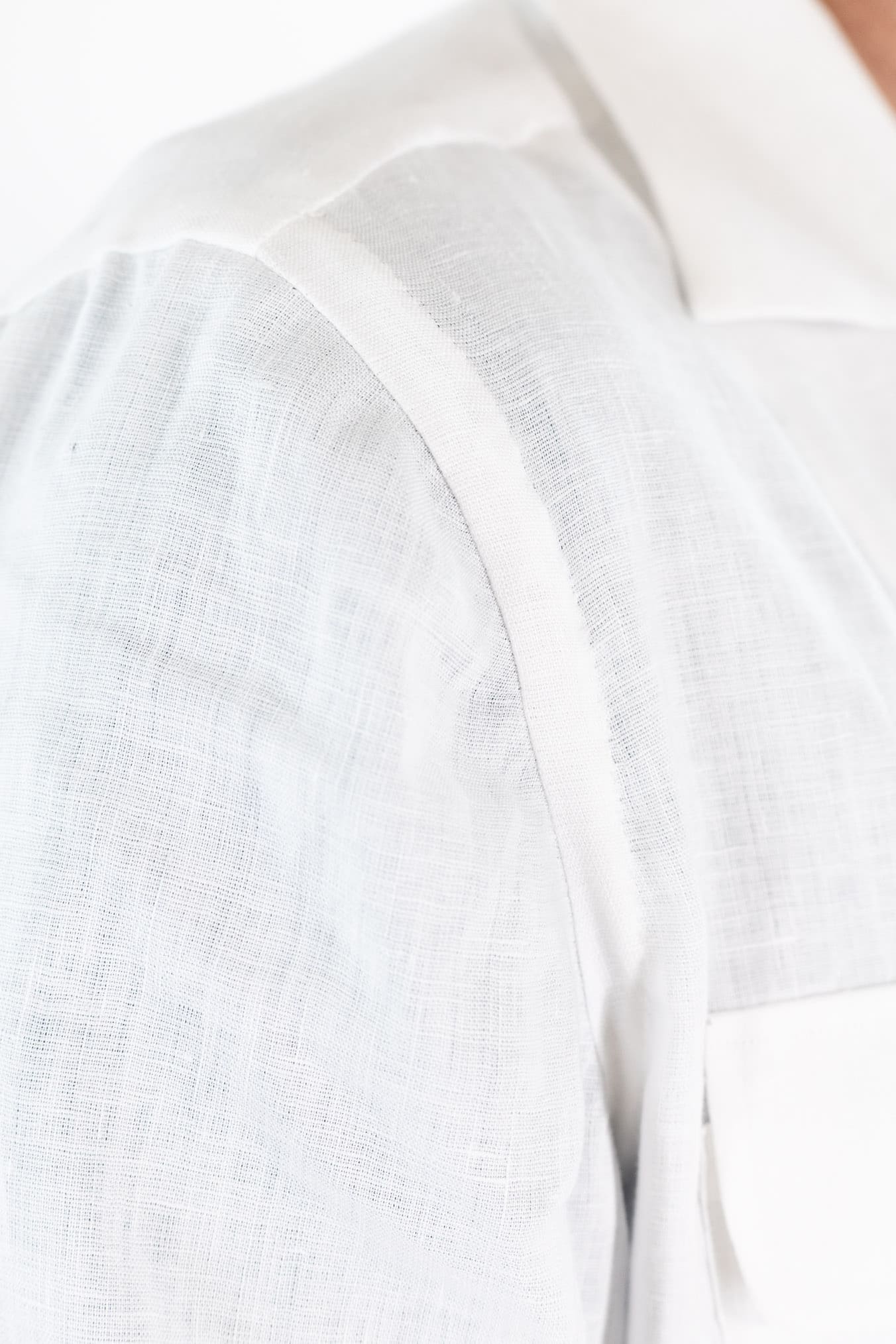 LUCIANO BARBERA Overshirt Lino Bianco
