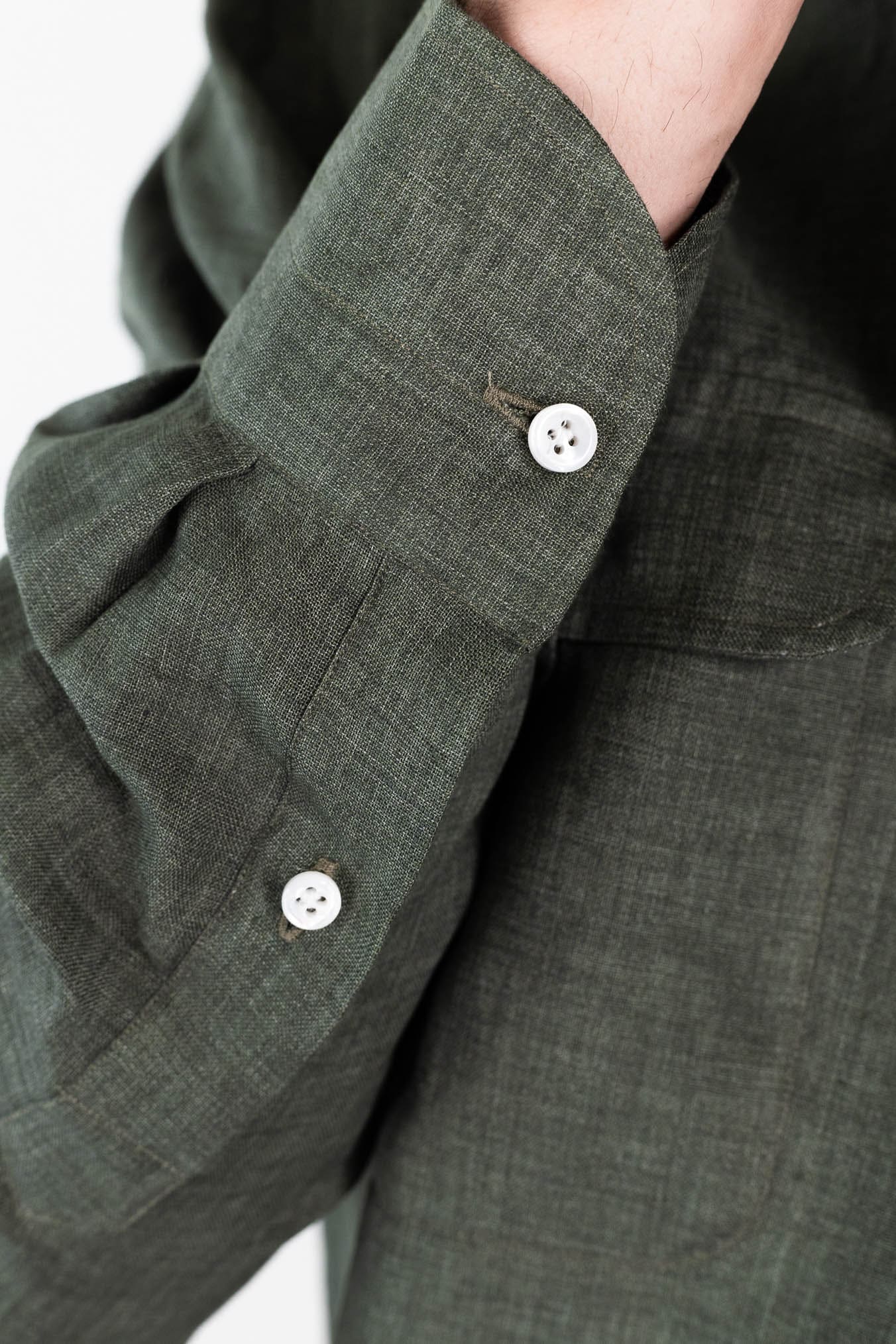 LUCIANO BARBERA Overshirt Lino Verde