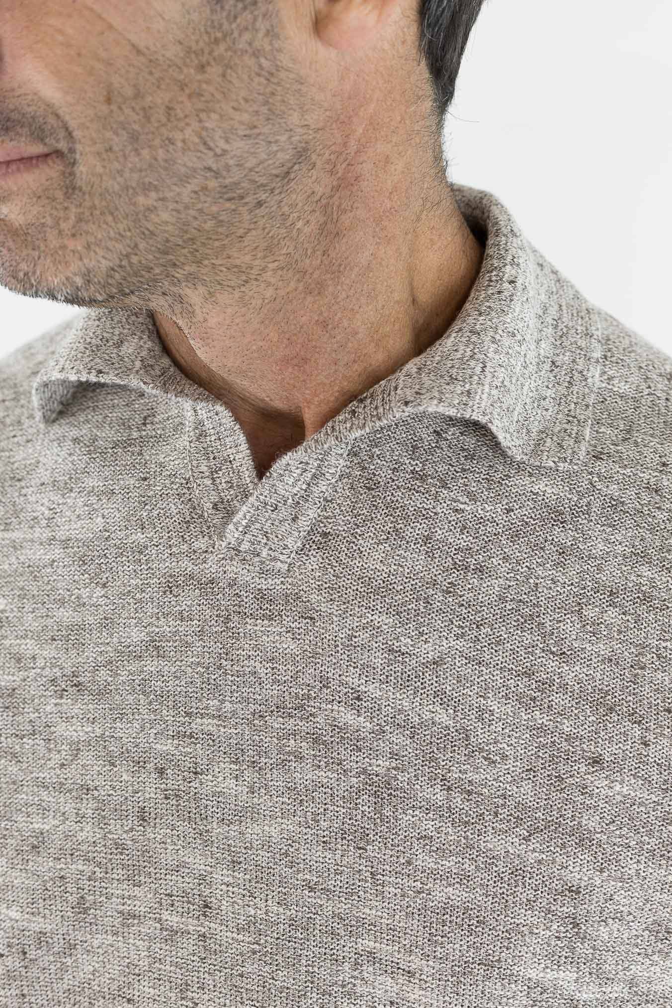 LUCIANO BARBERA Polo Maniche Lunghe Beige Mélange