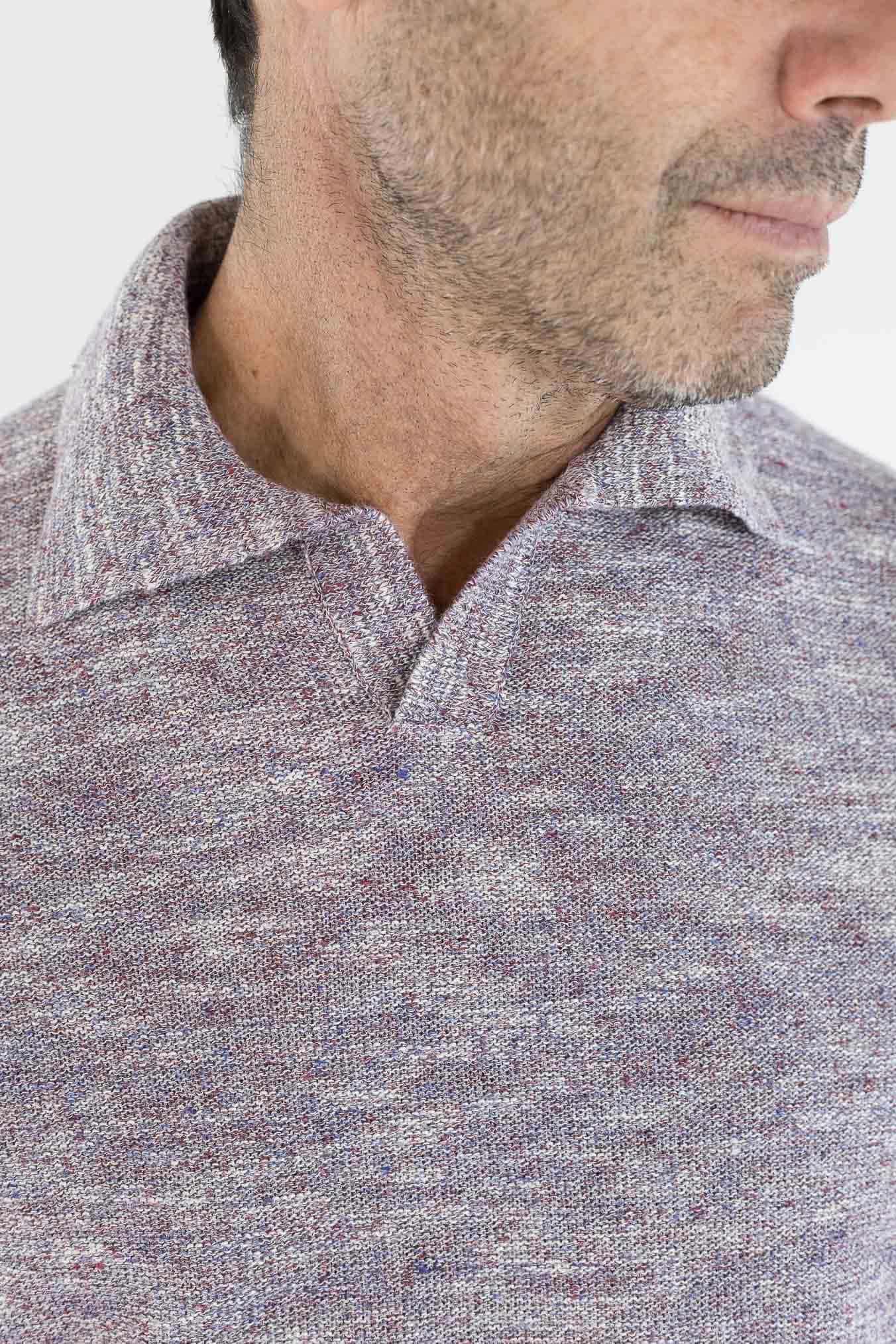 LUCIANO BARBERA Polo Maniche Lunghe Rosa Mélange