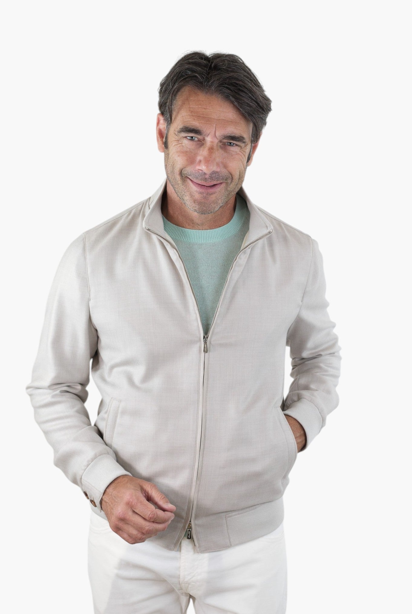 MANDELLI Giubbino Cashmere Superlight Beige Chiaro