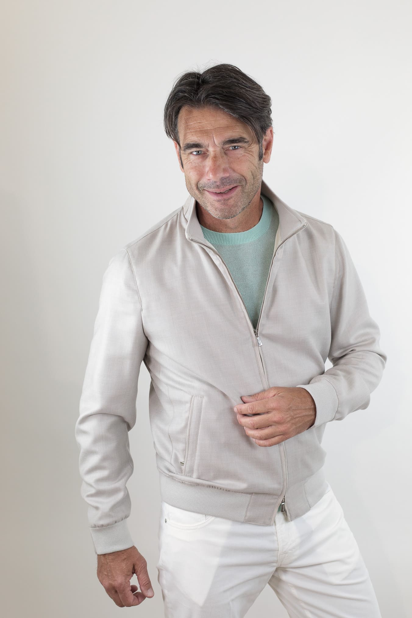 MANDELLI Giubbino Cashmere Superlight Beige Chiaro
