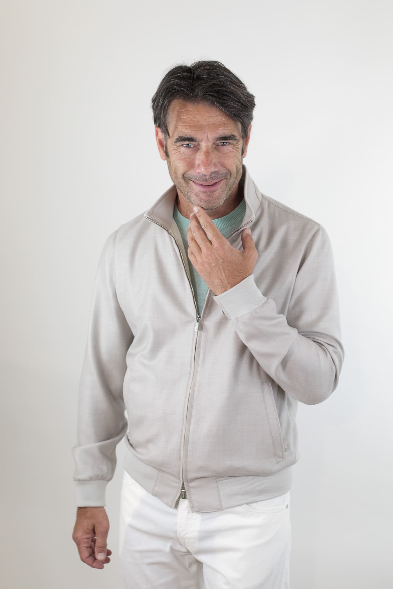 MANDELLI Giubbino Cashmere Superlight Beige Chiaro