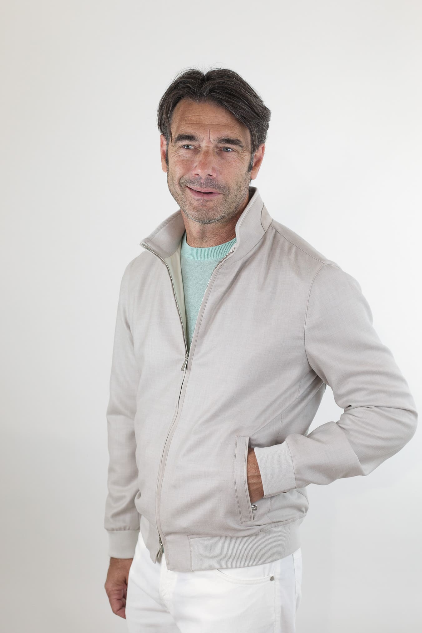 MANDELLI Giubbino Cashmere Superlight Beige Chiaro