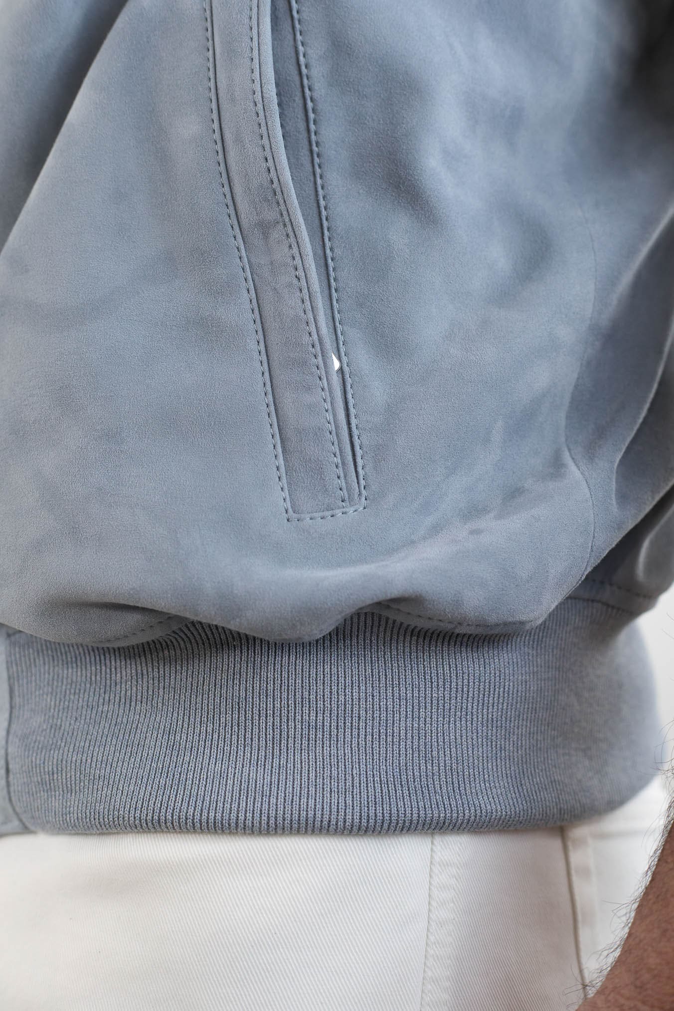 MANDELLI Gilet Suede Celeste Polvere