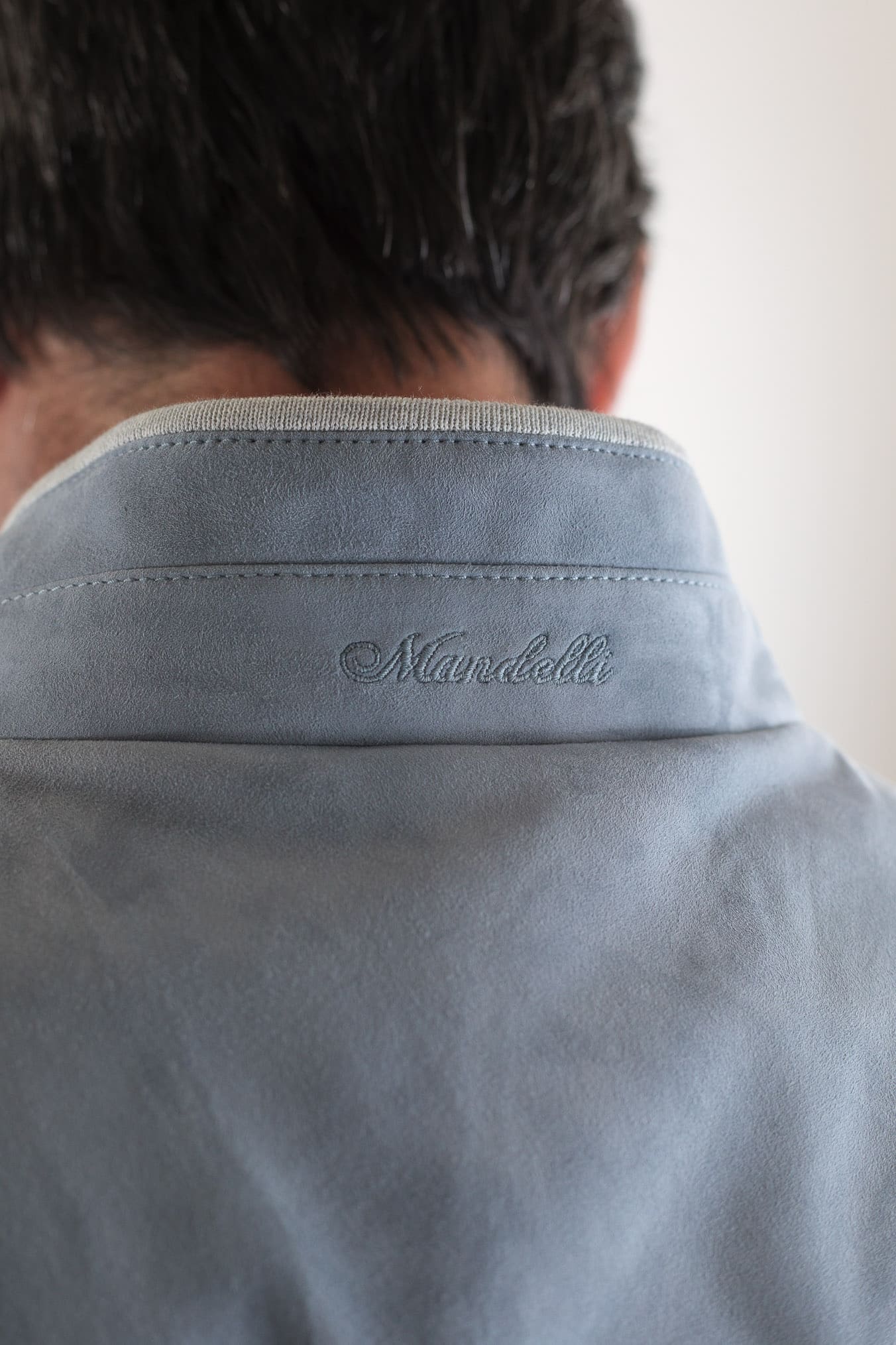 MANDELLI Gilet Suede Celeste Polvere