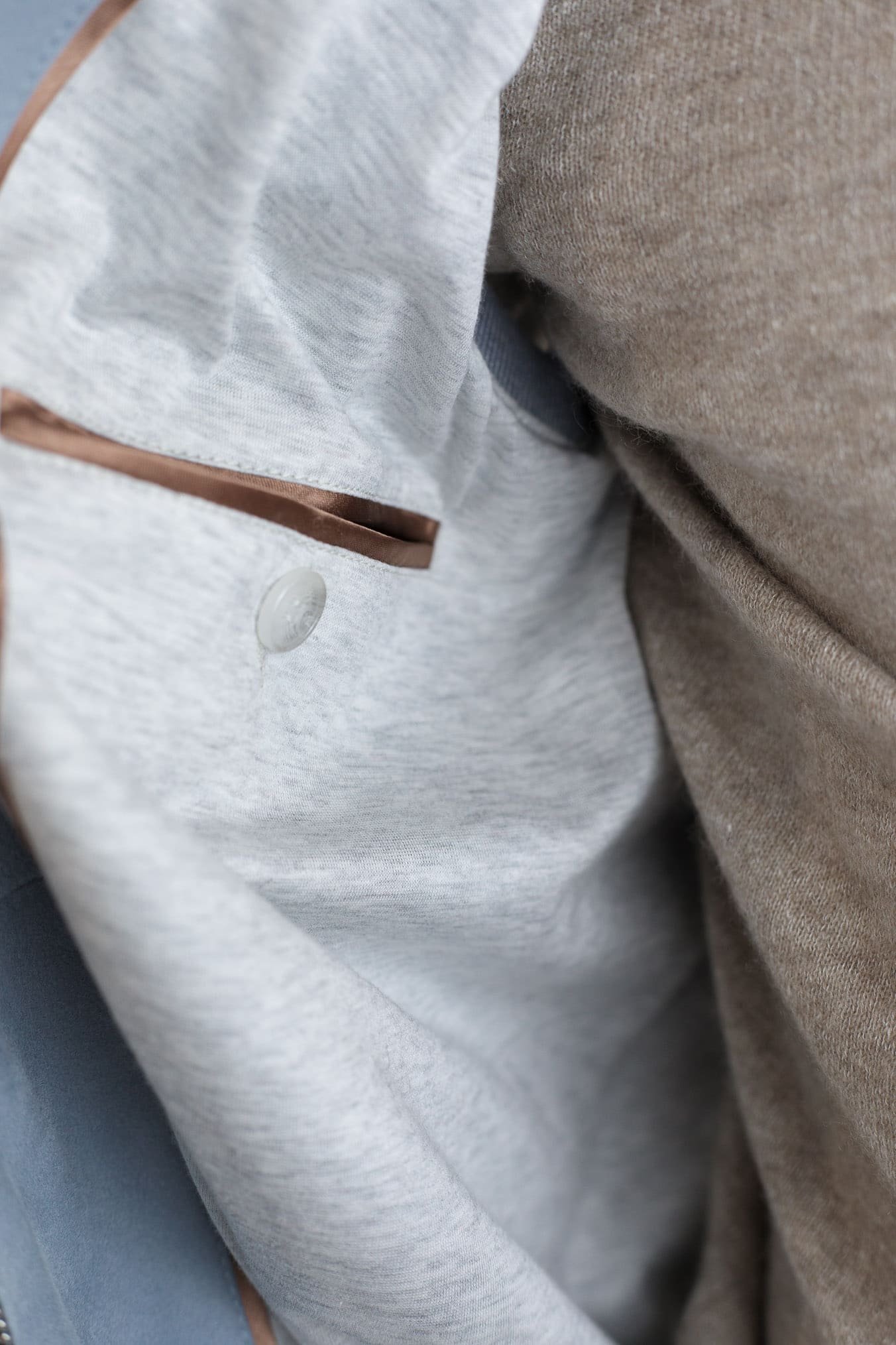 MANDELLI Gilet Suede Celeste Polvere