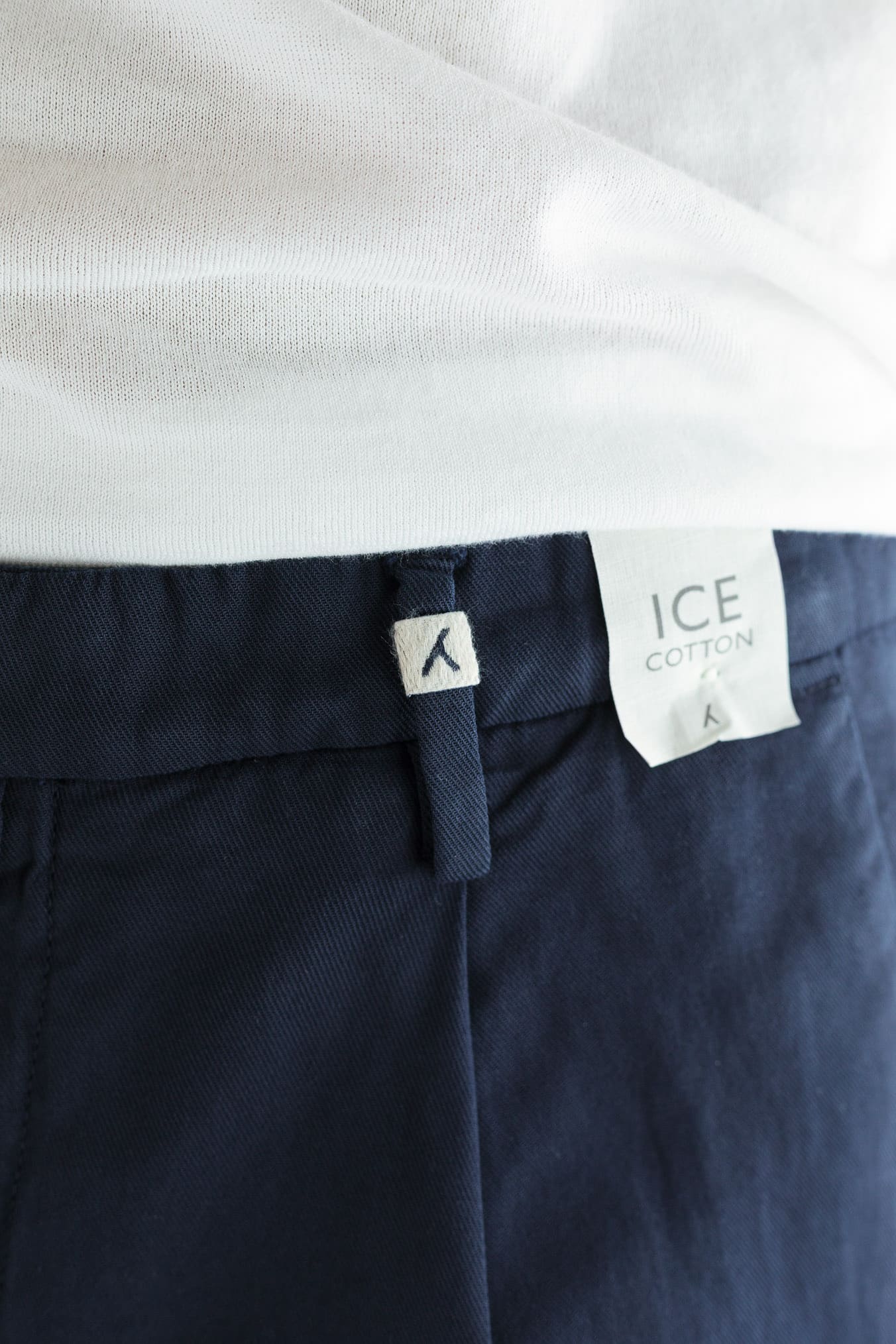 MYTHS Pantaloni Ice Cotton Pinces Blu Navy