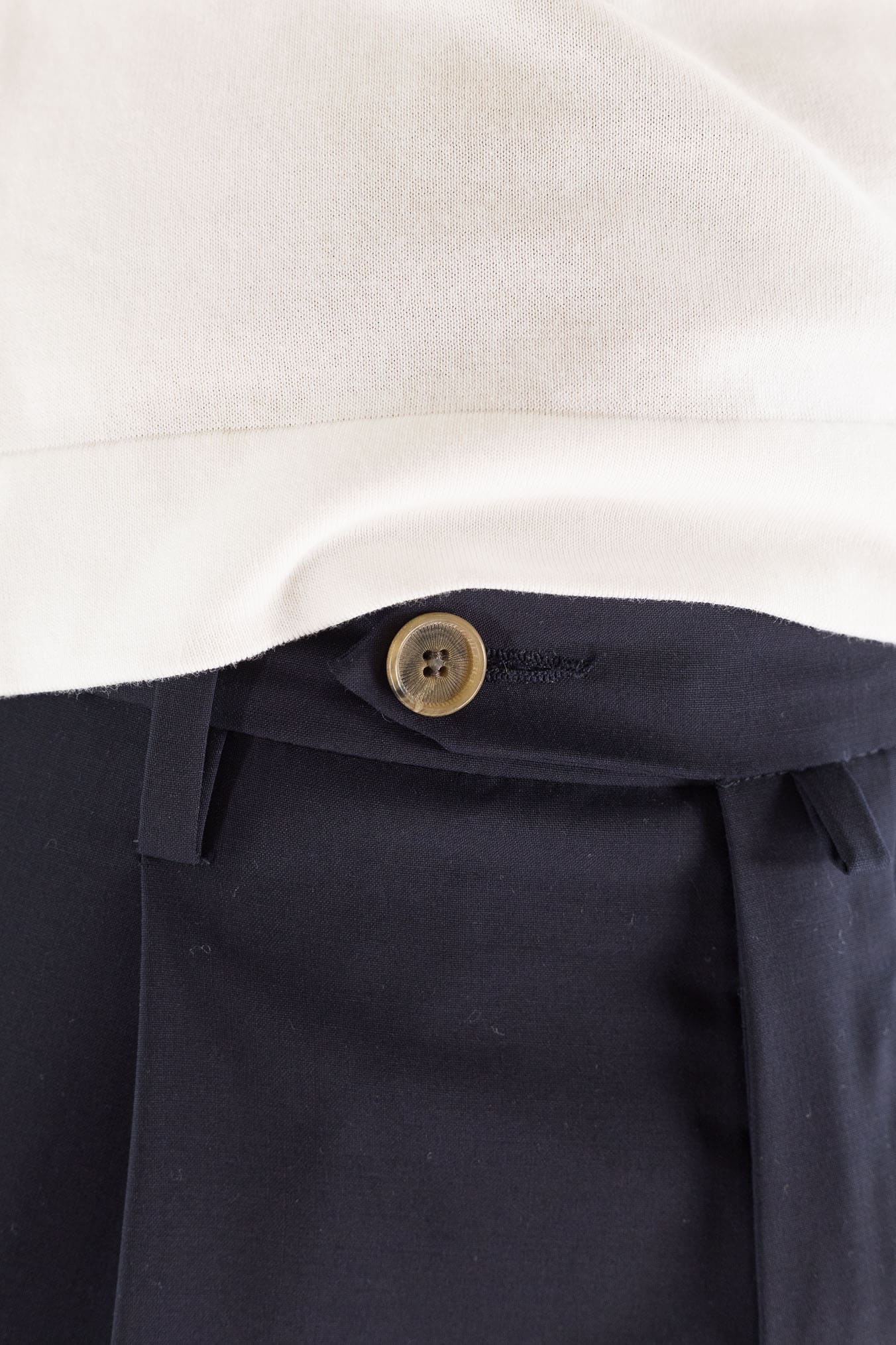 MYTHS Pantaloni Fresco Lana Pinces Blu Scuro