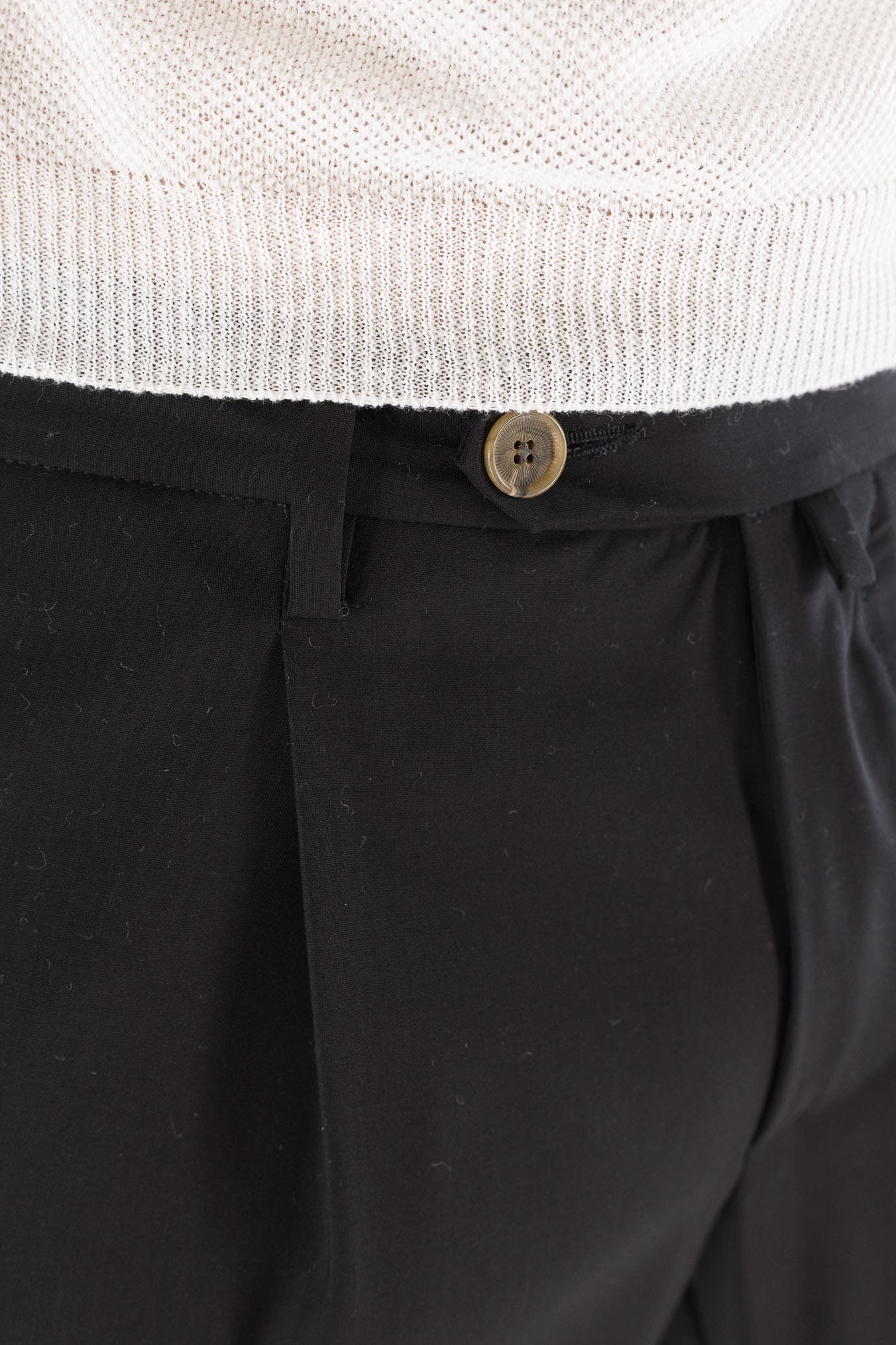 MYTHS Pantaloni Fresco Lana Pinces Nero