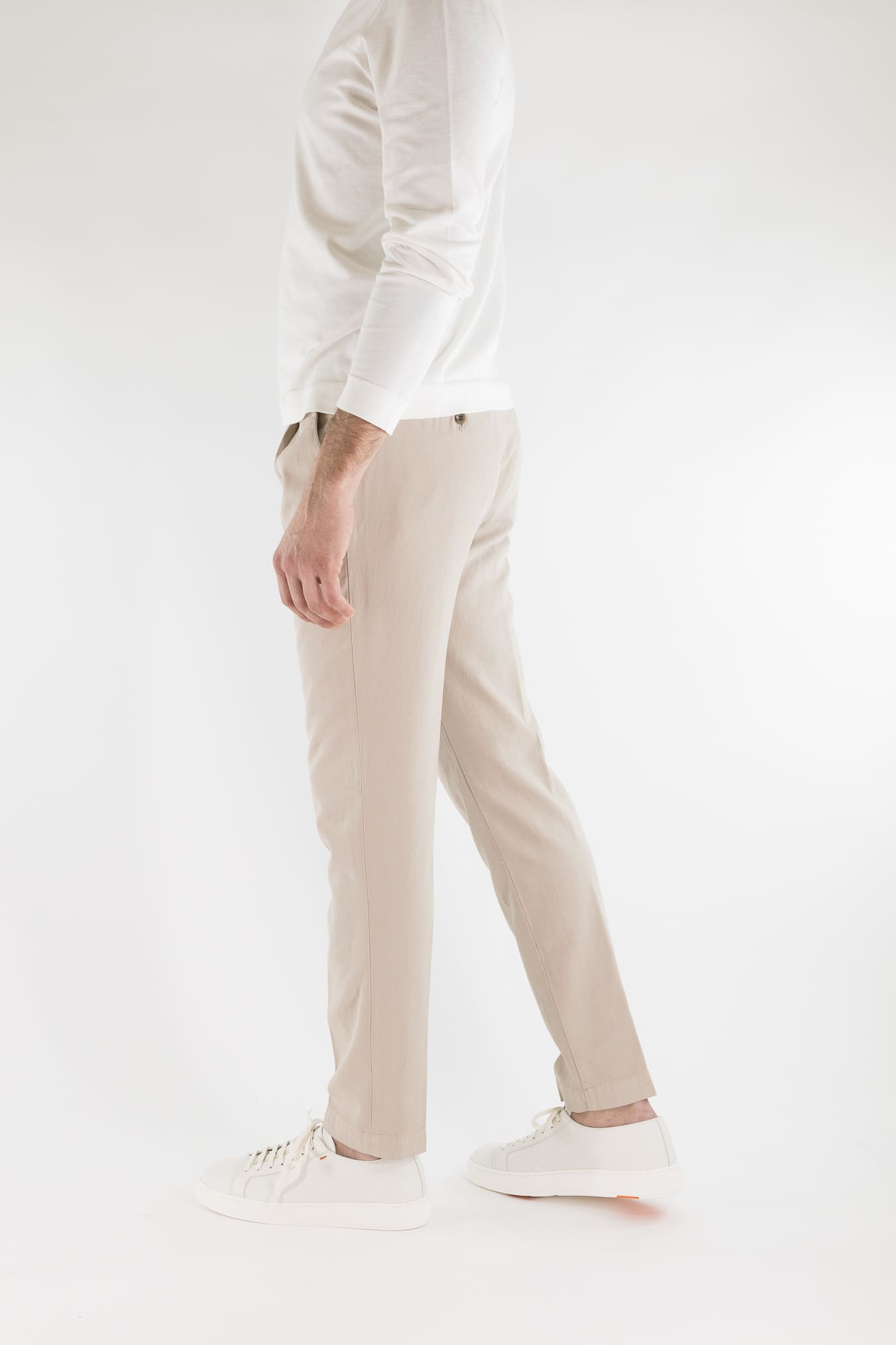 MYTHS Pantaloni Ice Cotton Pinces Beige