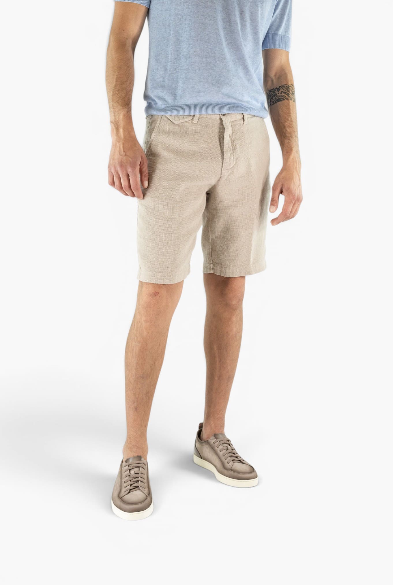 MYTHS Bermuda Armatura Cotone Lino Beige