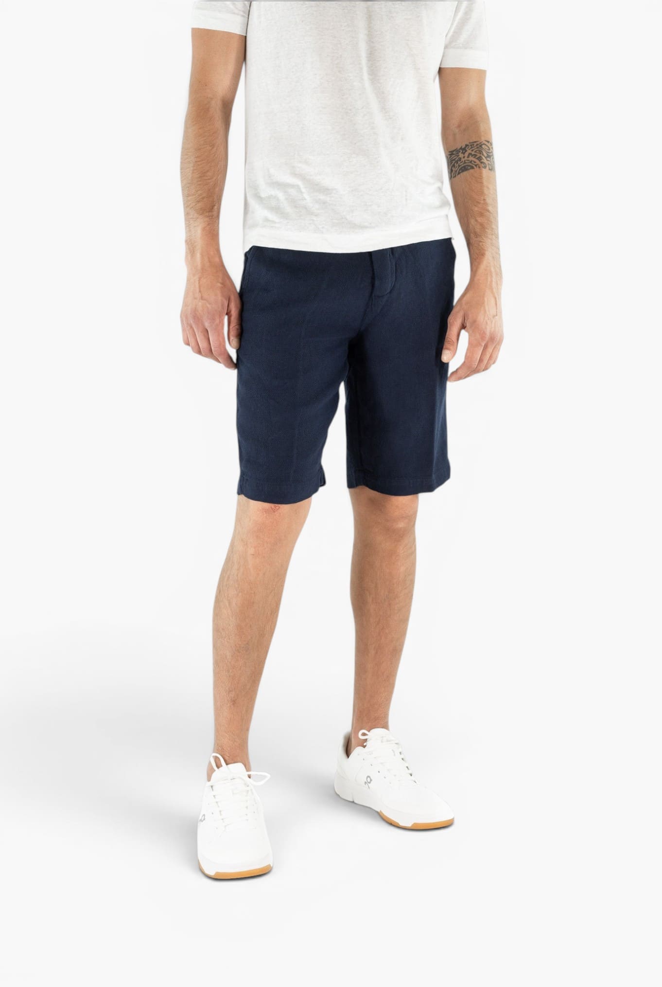 MYTHS Bermuda Armatura Cotone Lino Blu