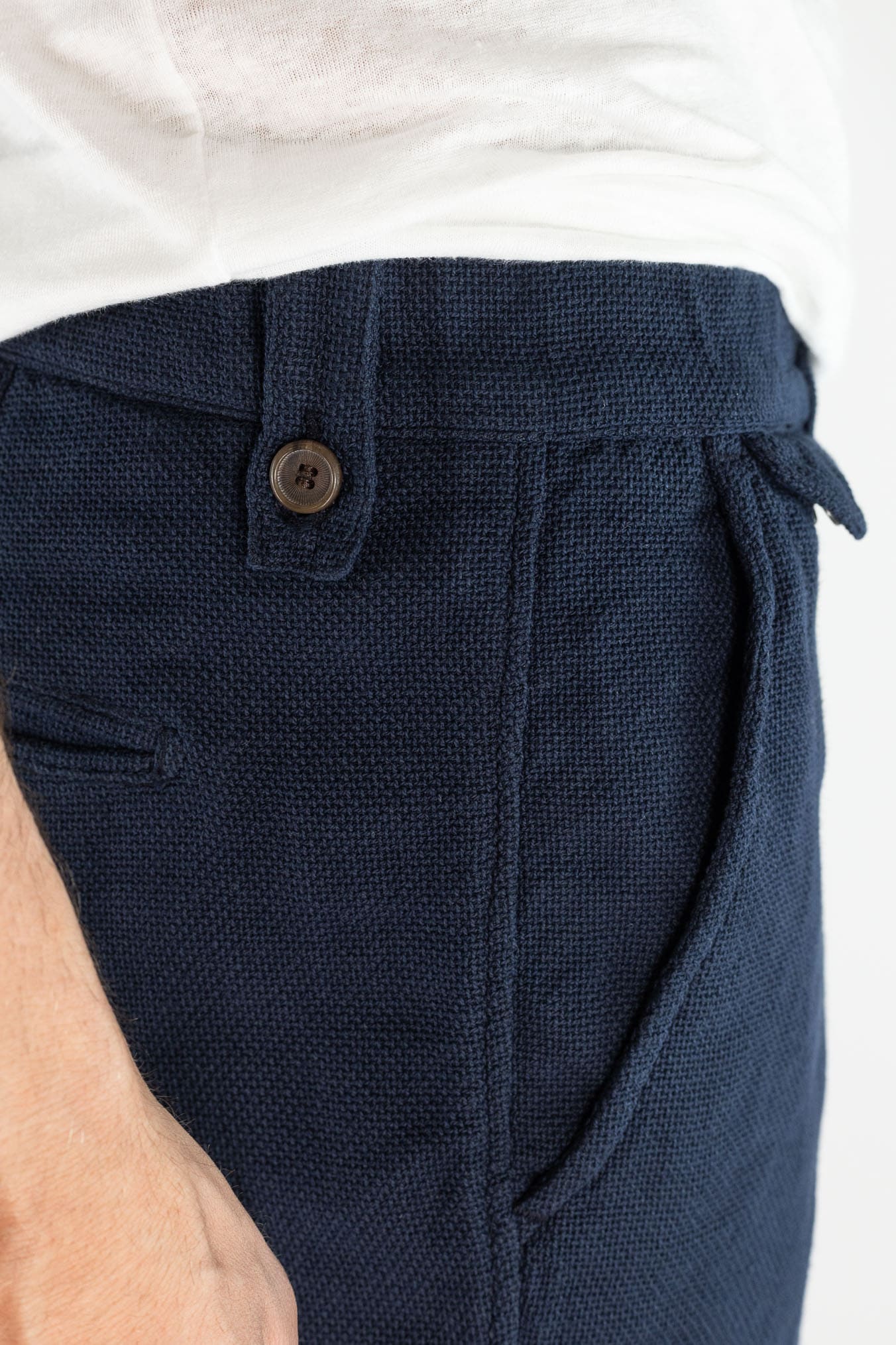 MYTHS Bermuda Armatura Cotone Lino Blu